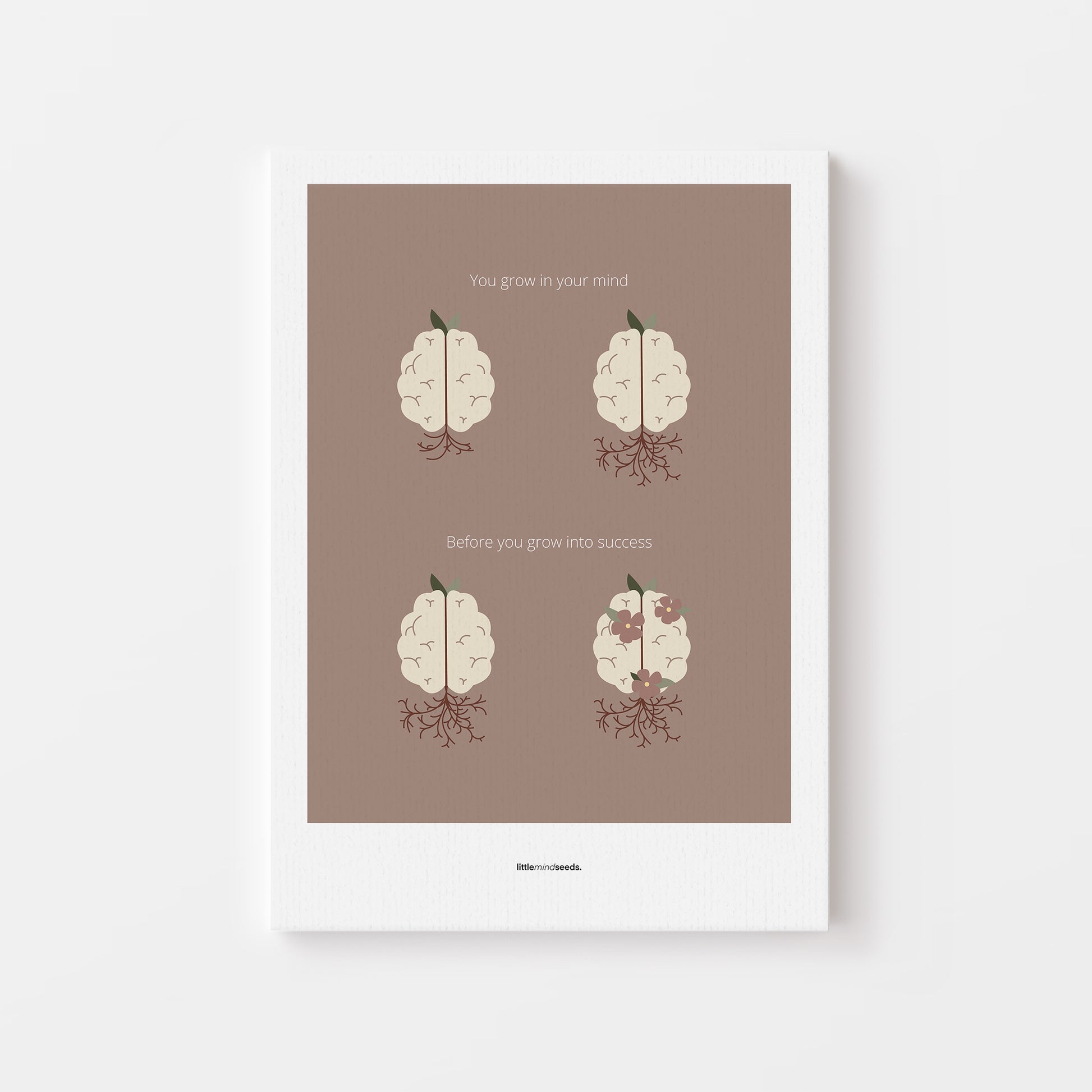"You Grow Inside First" – Motivational Poster for Children | Growth Mindset Wall Art , Poster – Brown