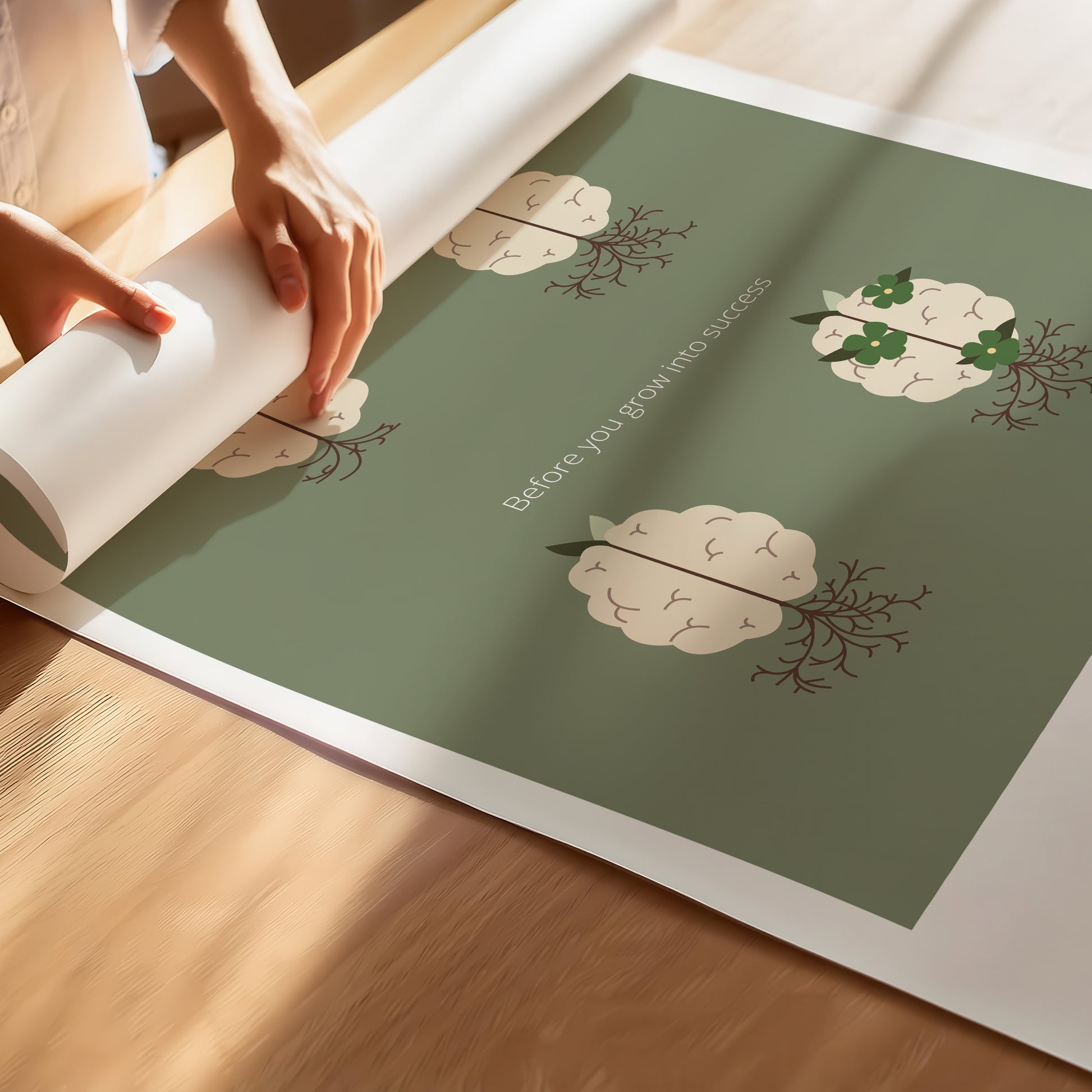 "You Grow Inside First" – Motivational Poster for Children | Growth Mindset Wall Art , Poster – Green