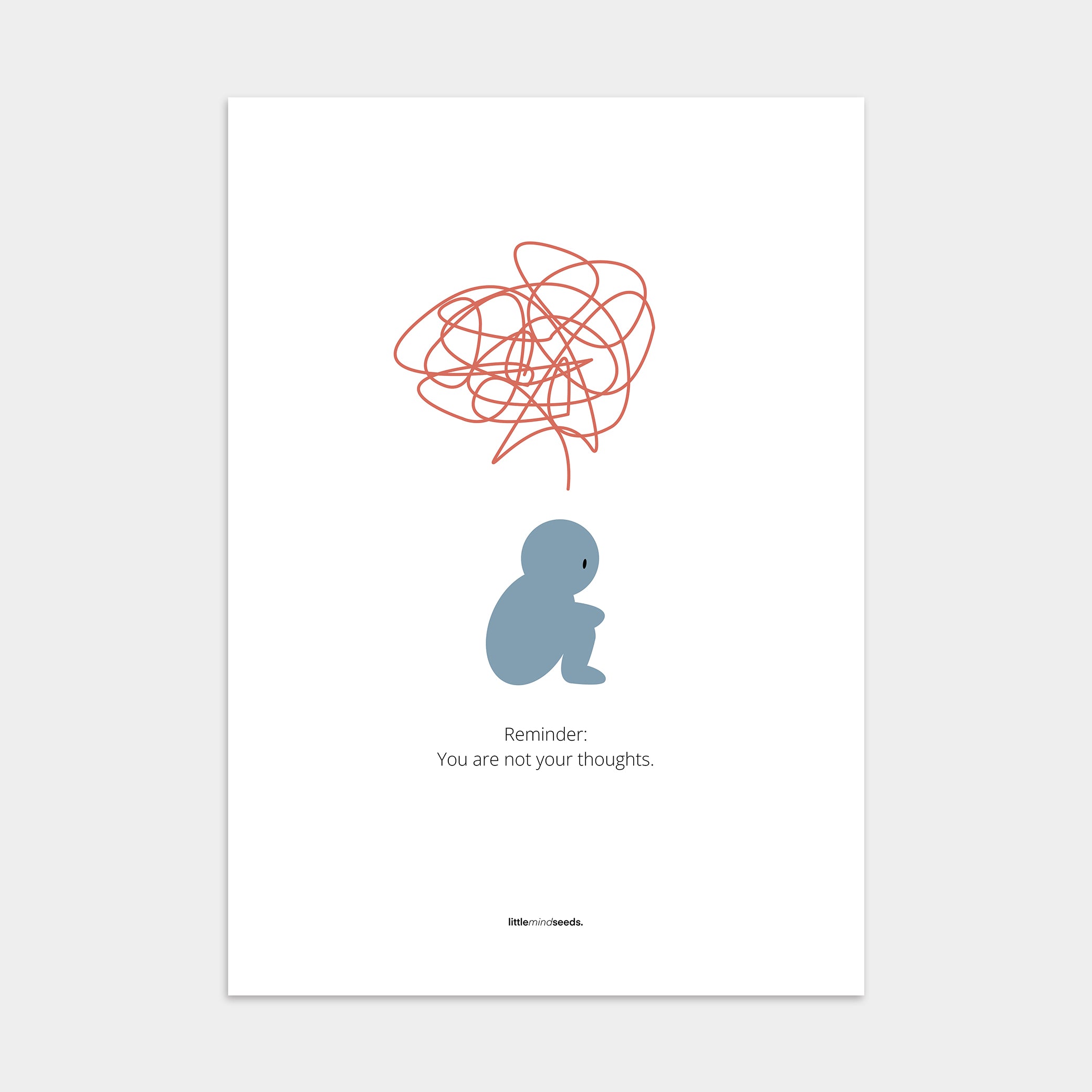 "We Are Not Our Thoughts – We Are Our Actions" – Resilience & Confidence Wall Art to Build Self-Belief & Grit | Motivational Premium  Matte Poster | Minimalist Quotes for Personal Growth – White