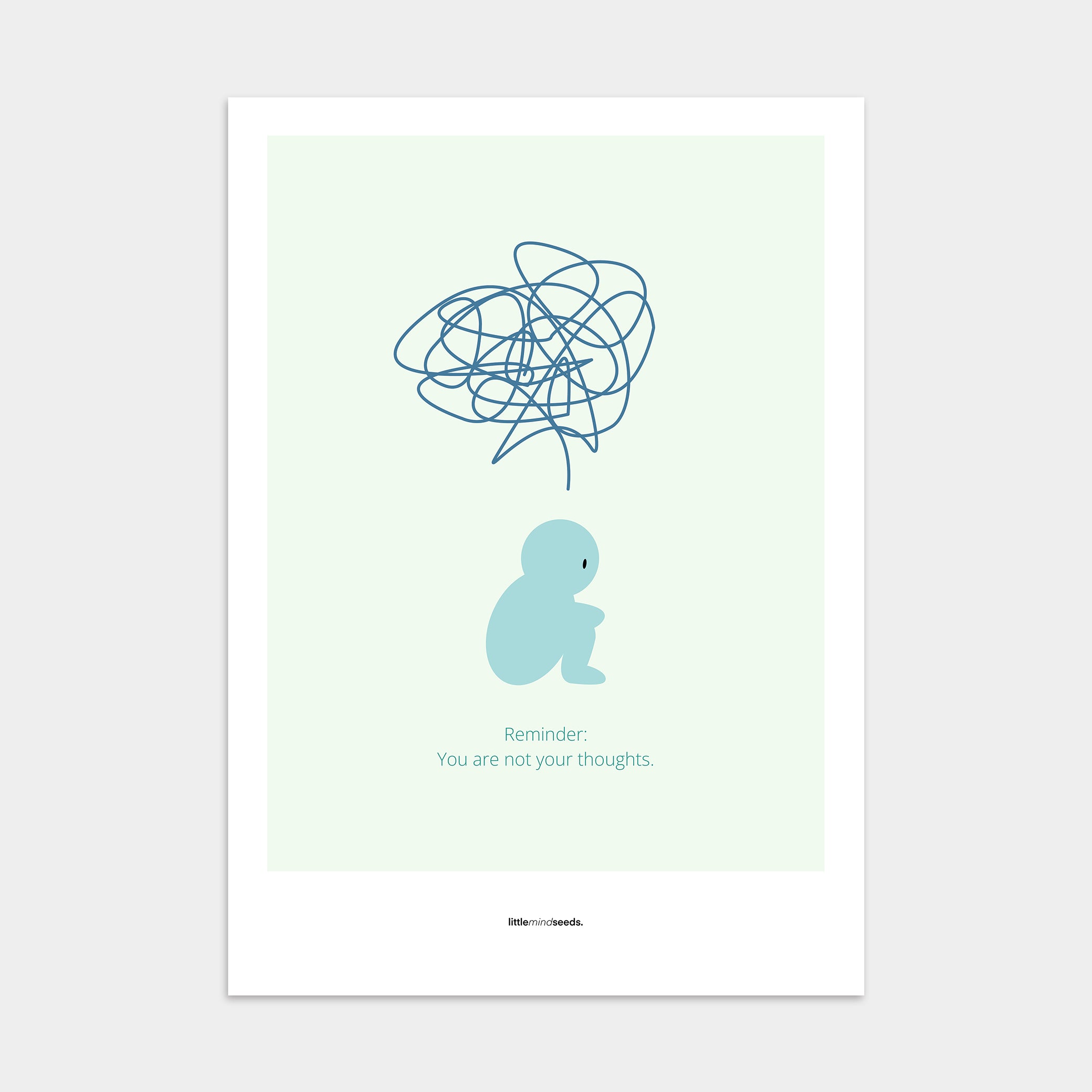 "We Are Not Our Thoughts – We Are Our Actions" – Resilience & Confidence Wall Art to Build Self-Belief & Grit | Motivational Premium Poster | Minimalist Quotes for Personal Growth – Mint