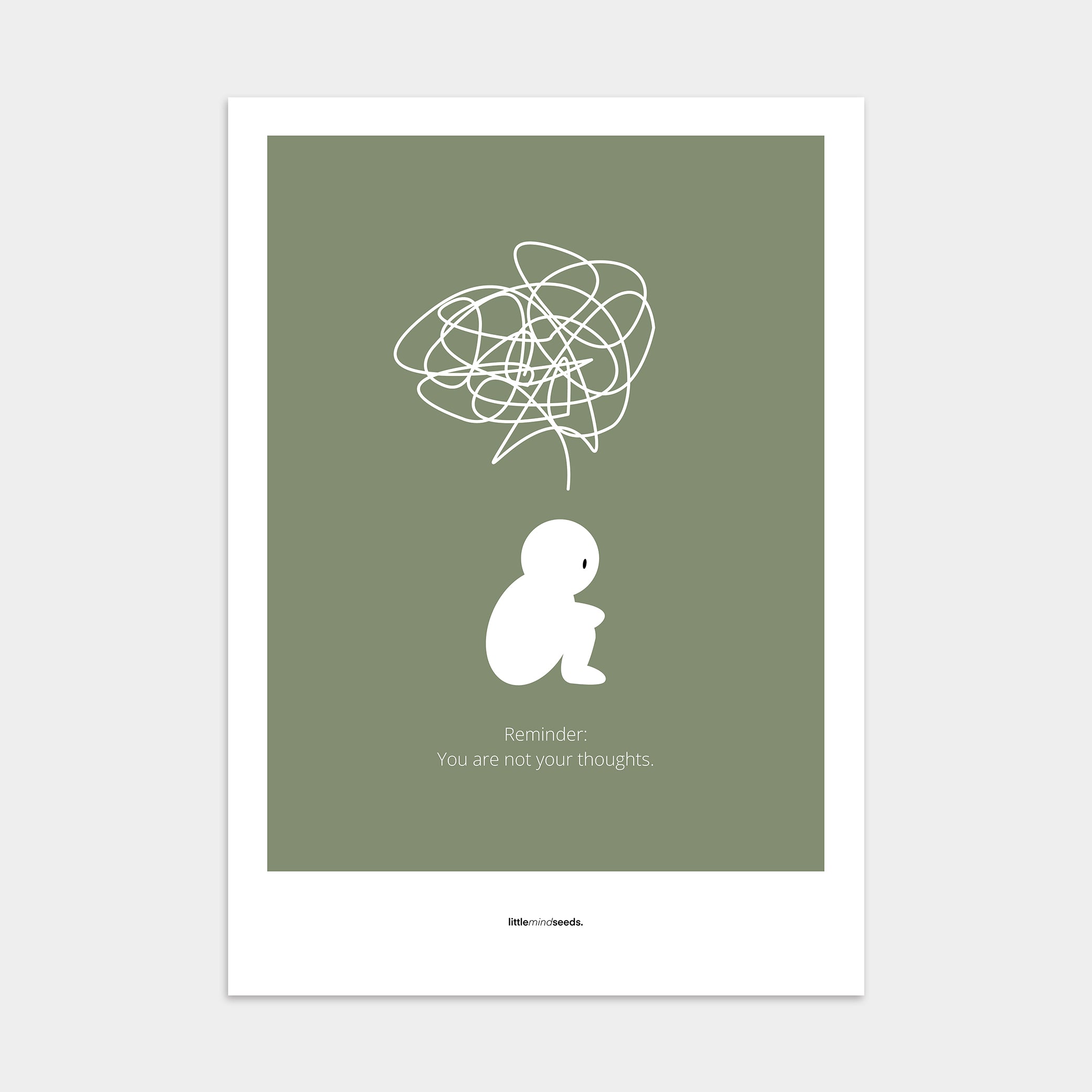 "We Are Not Our Thoughts – We Are Our Actions" – Resilience & Confidence Wall Art to Build Self-Belief & Grit | Motivational Premium Poster | Minimalist Quotes for Personal Growth – Green