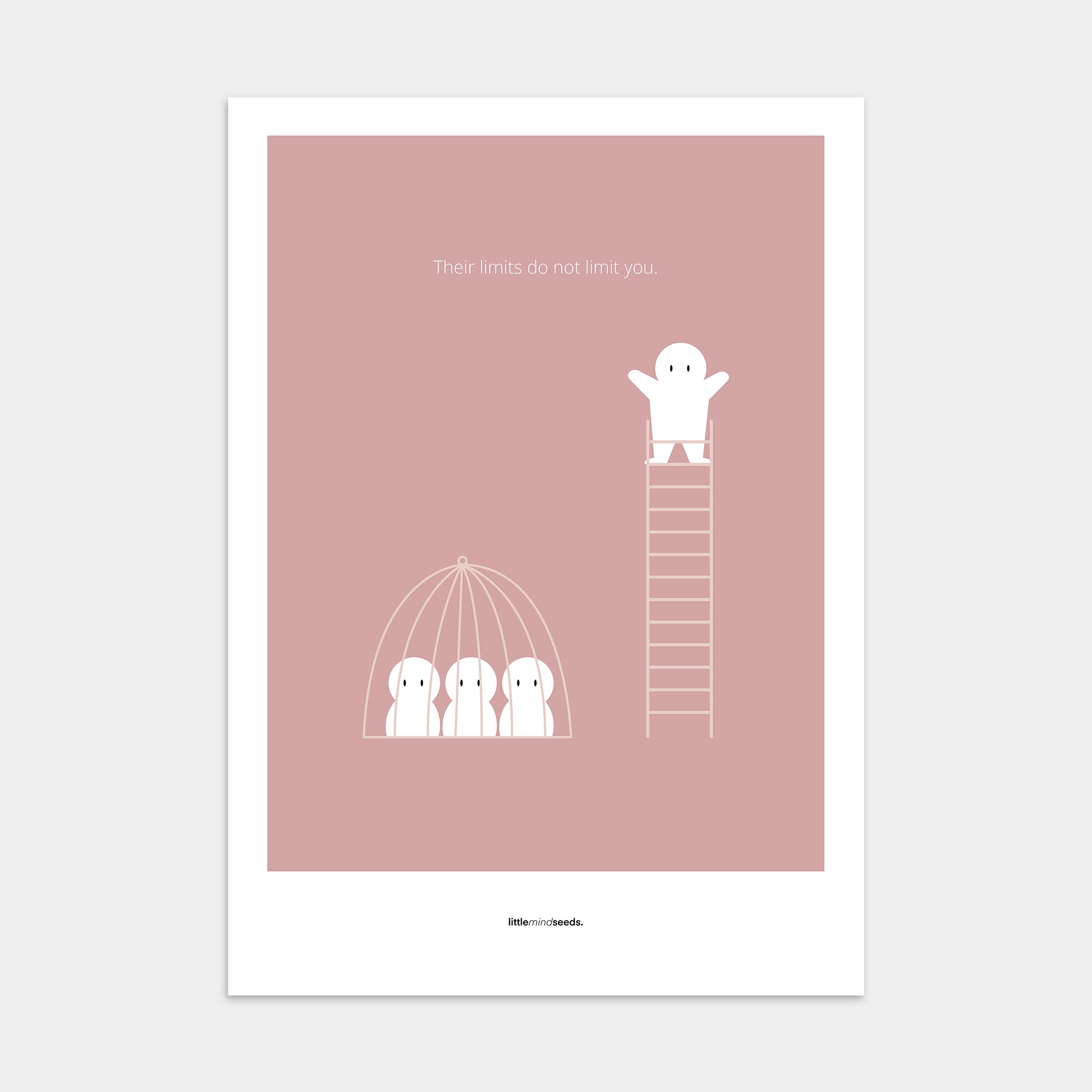 "The Limits of Others Do Not Limit You" – Emotional Intelligence & Self-Worth Motivational Premium Poster | Minimalist Wall Art –  Pink