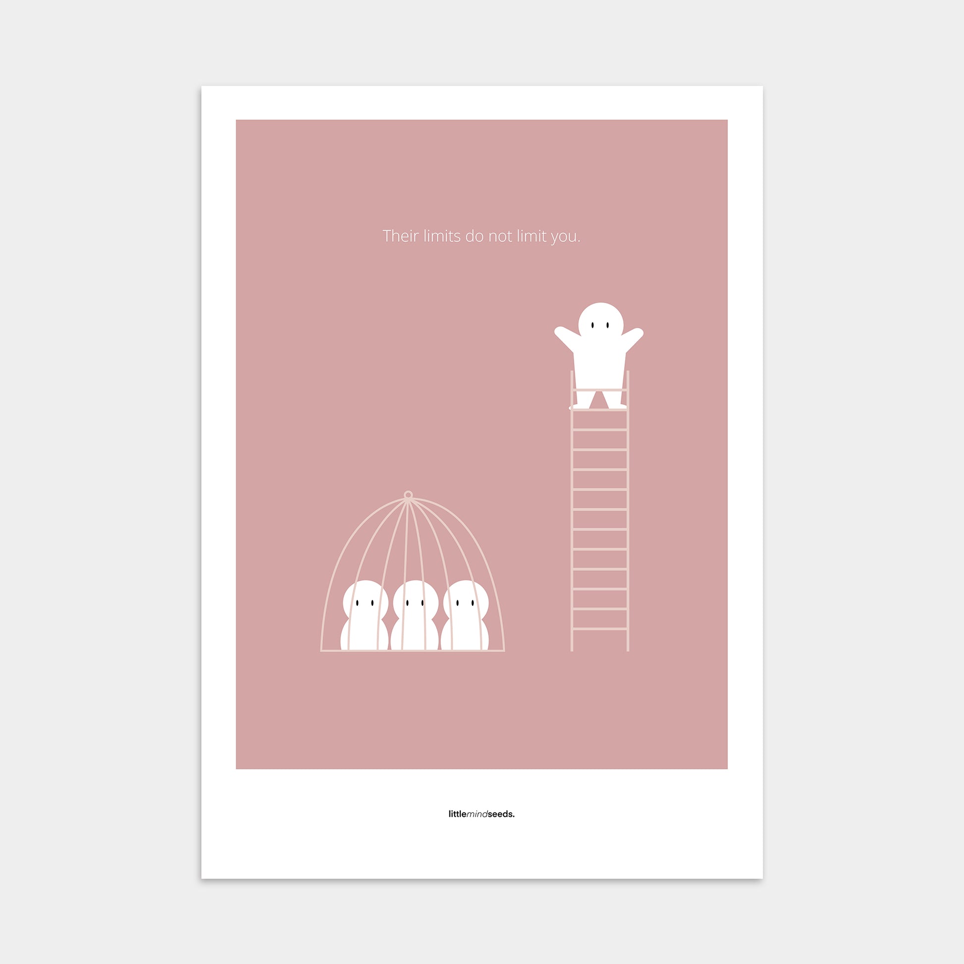 "The Limits of Others Do Not Limit You" – Emotional Intelligence & Self-Worth Motivational Premium Poster | Minimalist Wall Art –  Pink