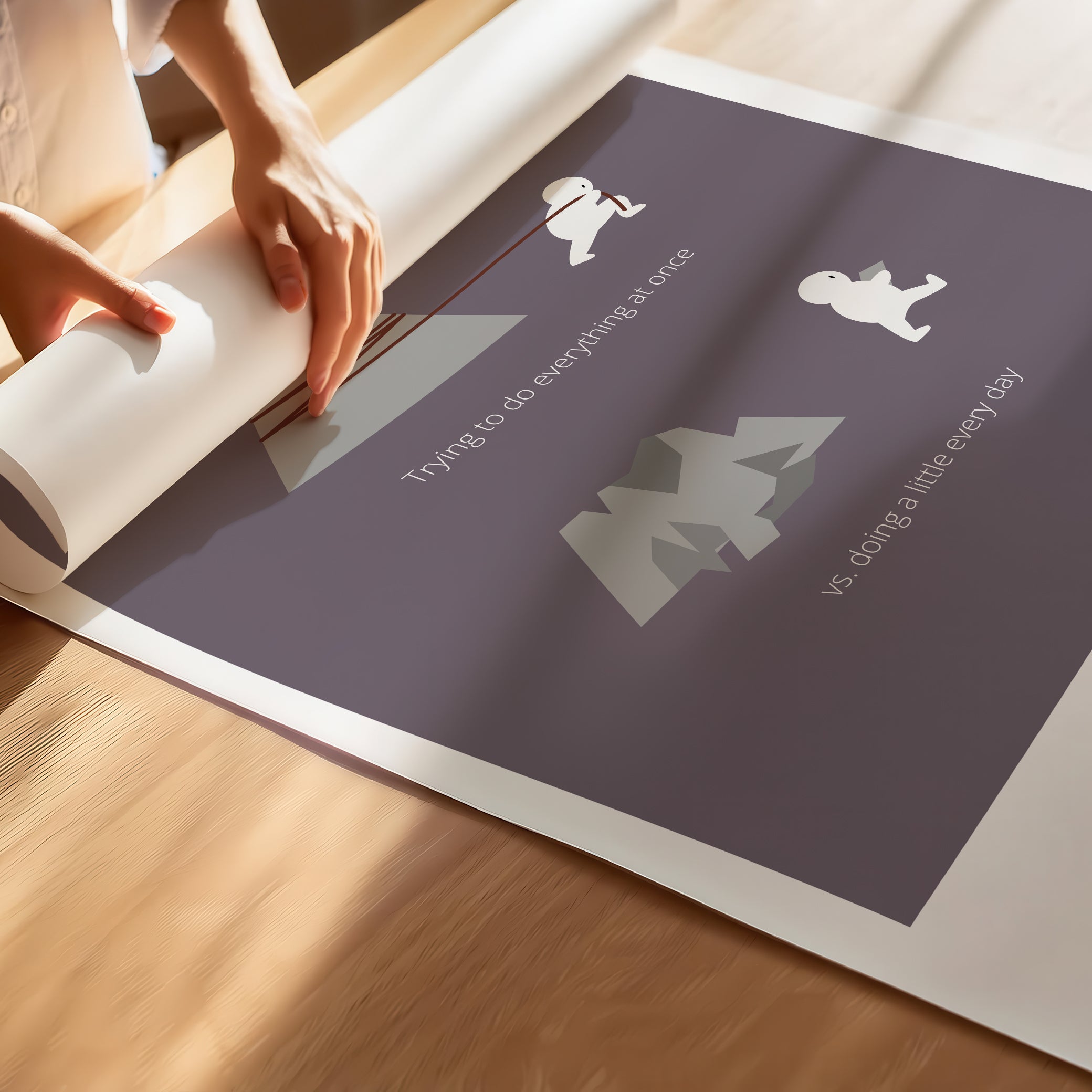 "Big Goals Need Small Consistent Effort Every Day" – Discipline, Habits & Achievements Motivational Premium Poster | Minimalist Wall Art – Purple