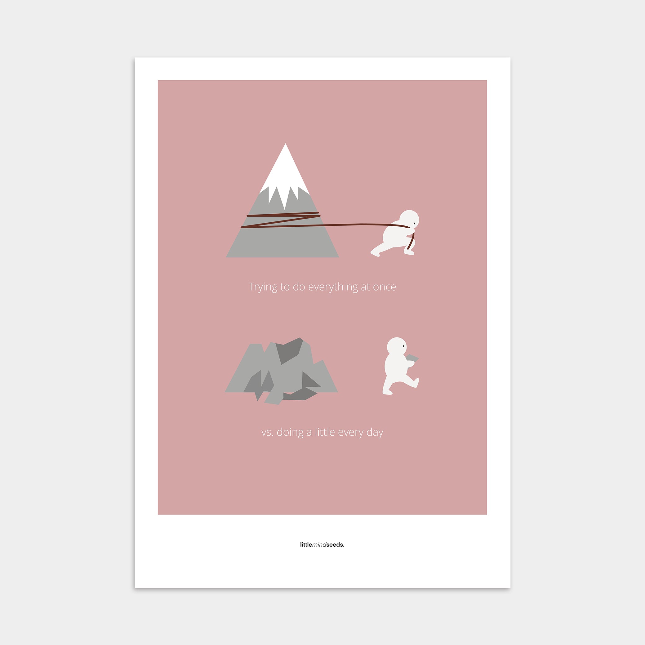 "Big Goals Need Small Consistent Effort Every Day" – Discipline, Habits & Achievements Motivational Premium Poster | Minimalist Wall Art – Pink