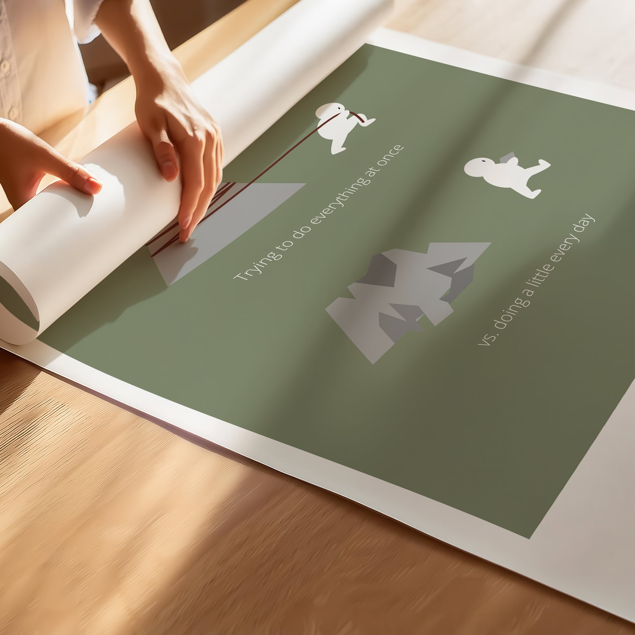 "Big Goals Need Small Consistent Effort Every Day" – Discipline, Habits & Achievements Motivational Premium Poster | Minimalist Wall Art – Green