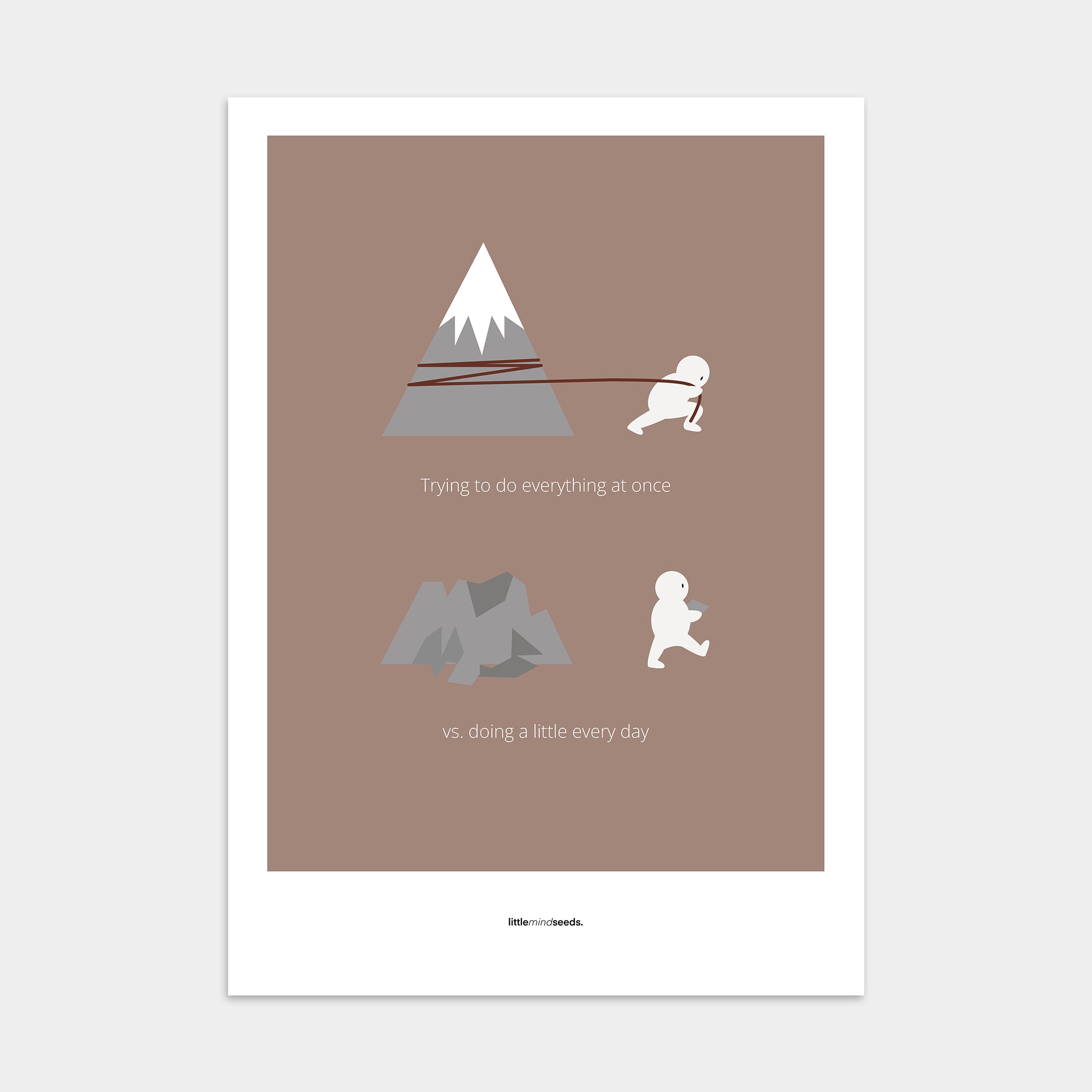 "Big Goals Need Small Consistent Effort Every Day" – Discipline, Habits & Achievements Motivational Premium Poster | Minimalist Wall Art –Brown