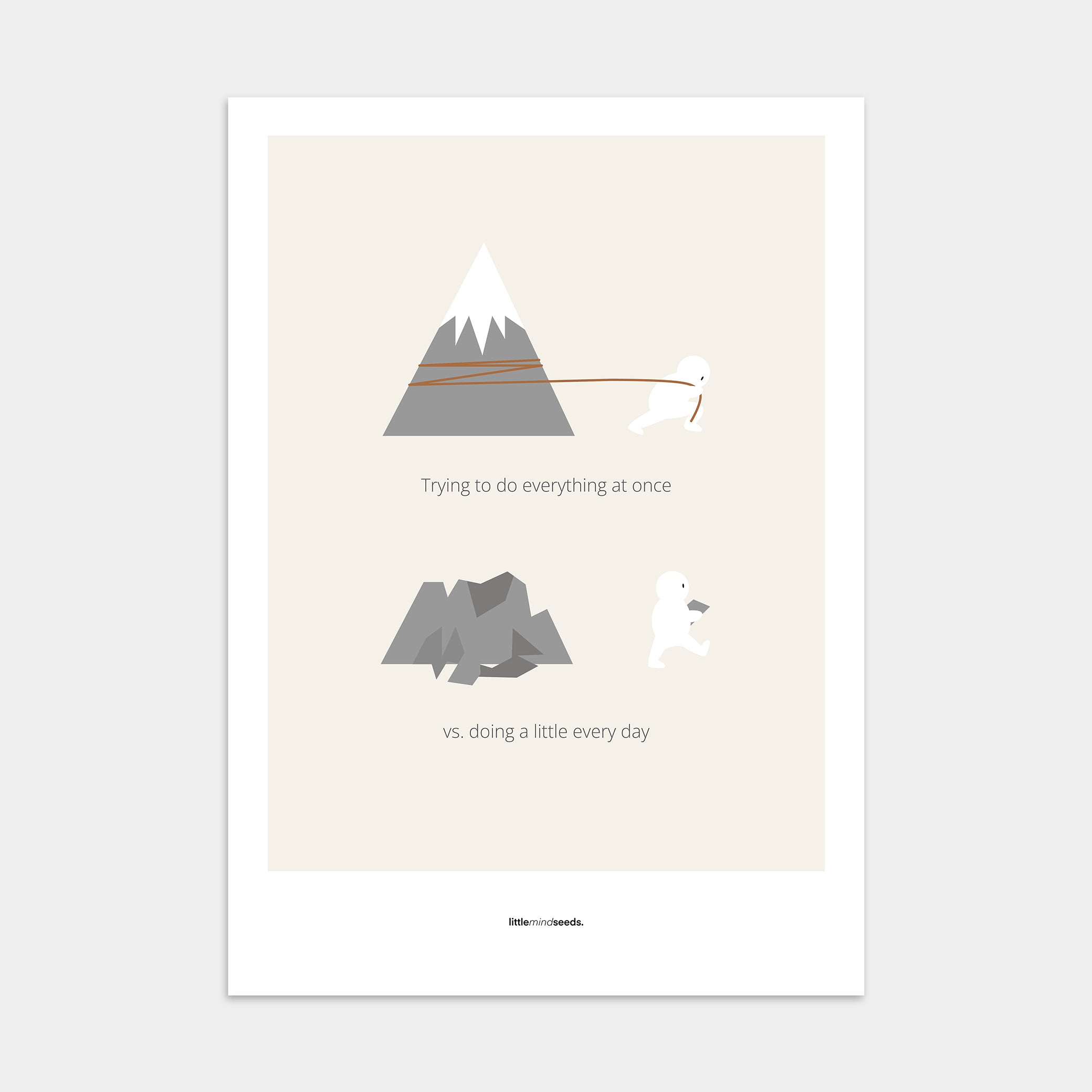 "Big Goals Need Small Consistent Effort Every Day" – Discipline, Habits & Achievements Motivational Premium Unframed Poster | Minimalist Wall Art – Beige