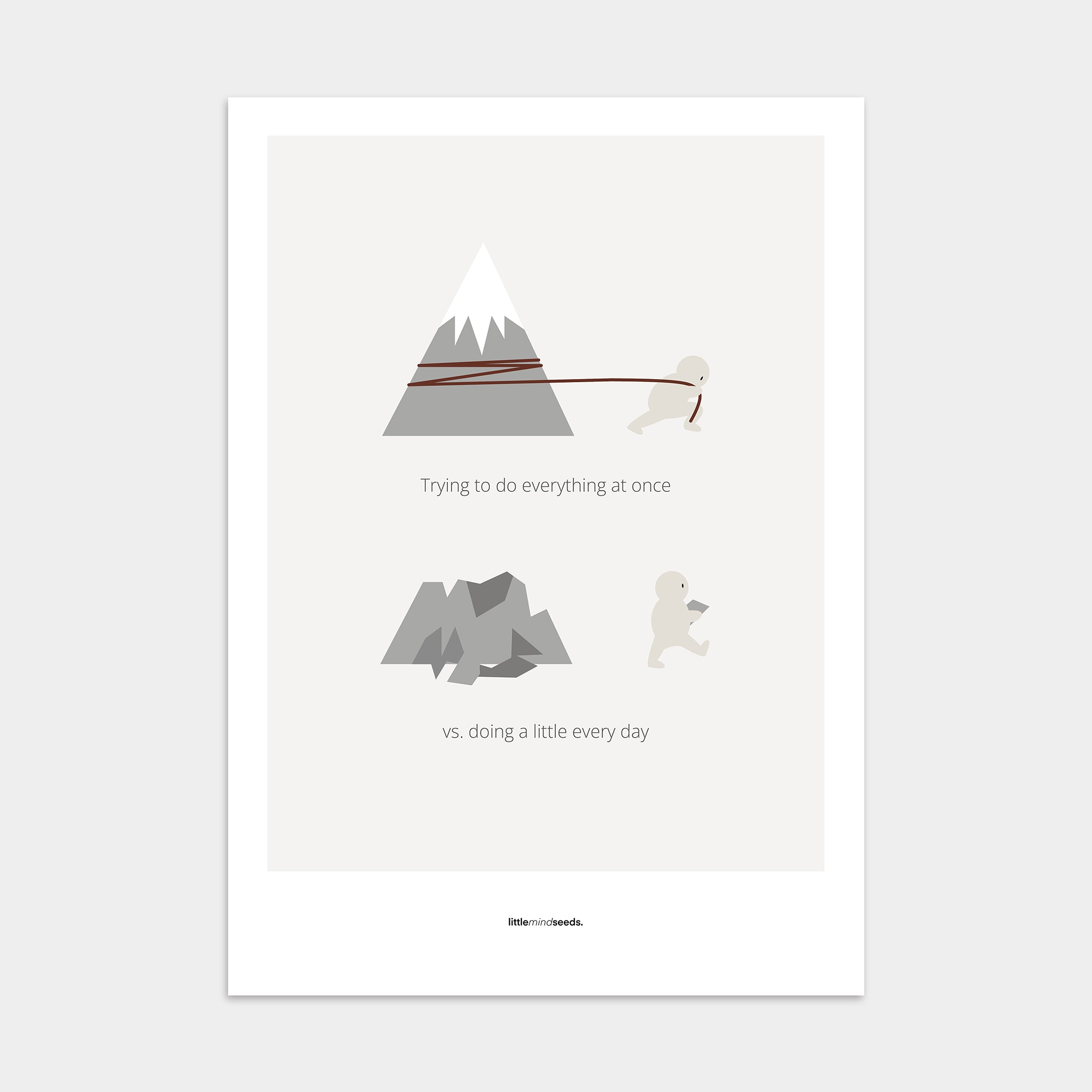 "Big Goals Need Small Consistent Effort Every Day" – Discipline, Habits & Achievements Motivational Premium Poster | Minimalist Wall Art – Light Gray