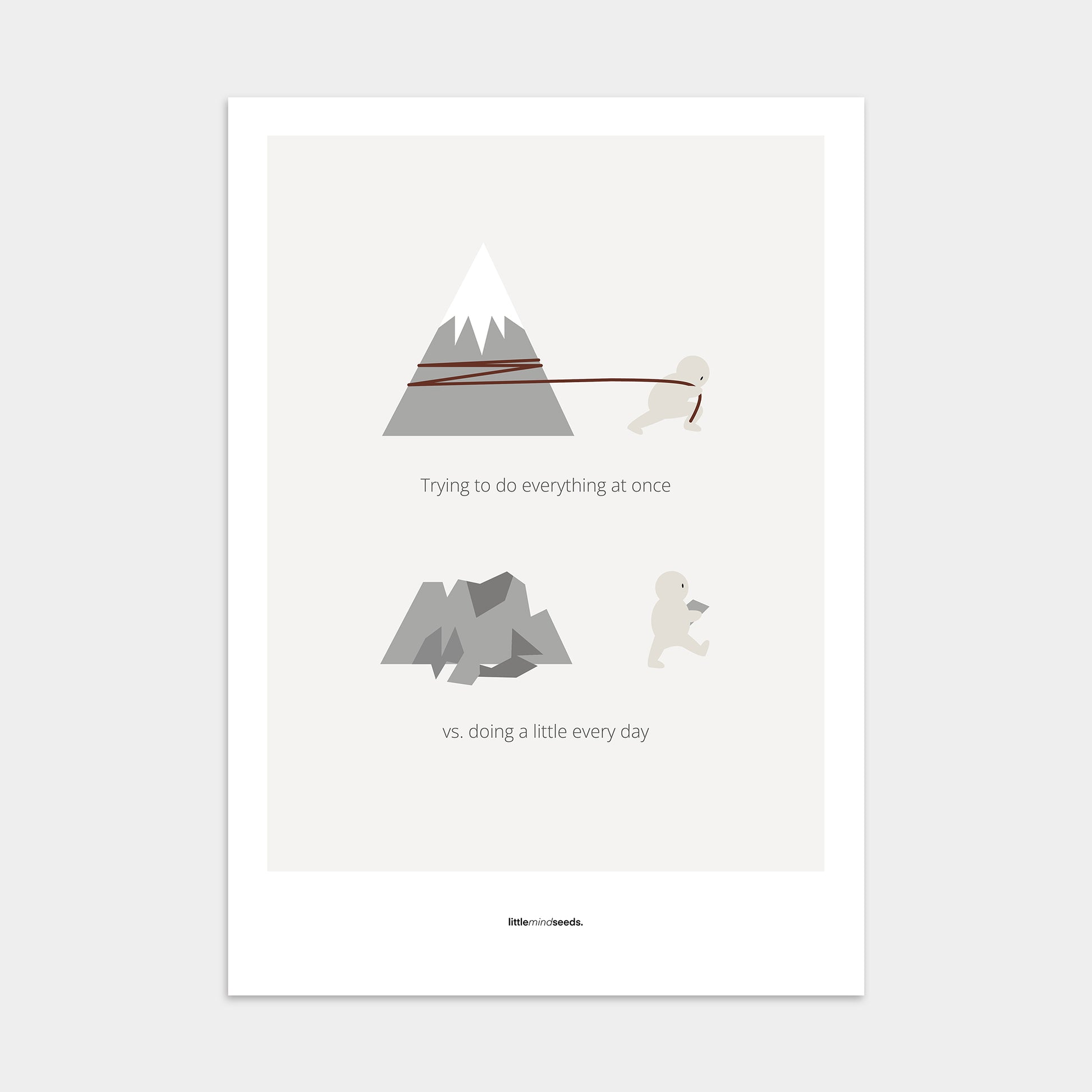 "Big Goals Need Small Consistent Effort Every Day" – Discipline, Habits & Achievements Motivational Premium Poster | Minimalist Wall Art – Light Gray