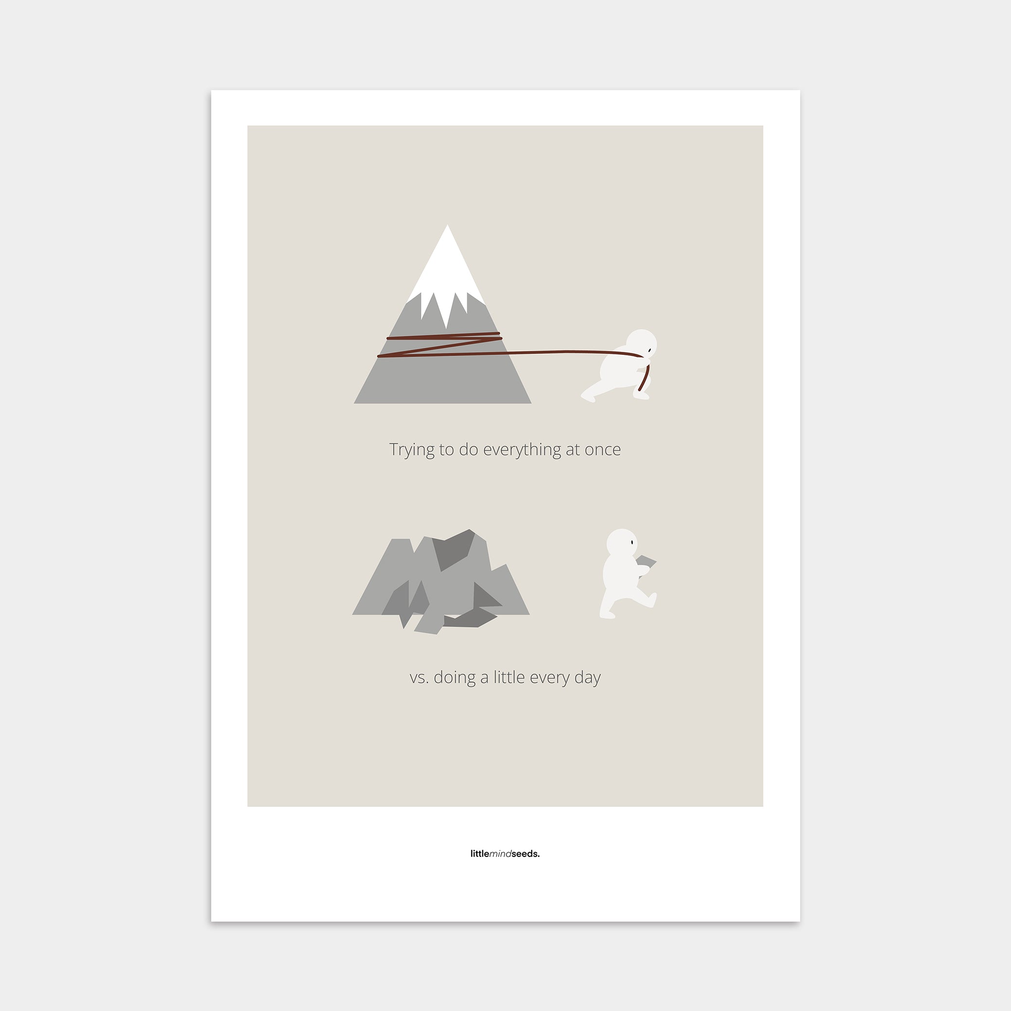 "Big Goals Need Small Consistent Effort Every Day" – Discipline, Habits & Achievements Motivational Premium Poster | Minimalist Wall Art – Dark Gray