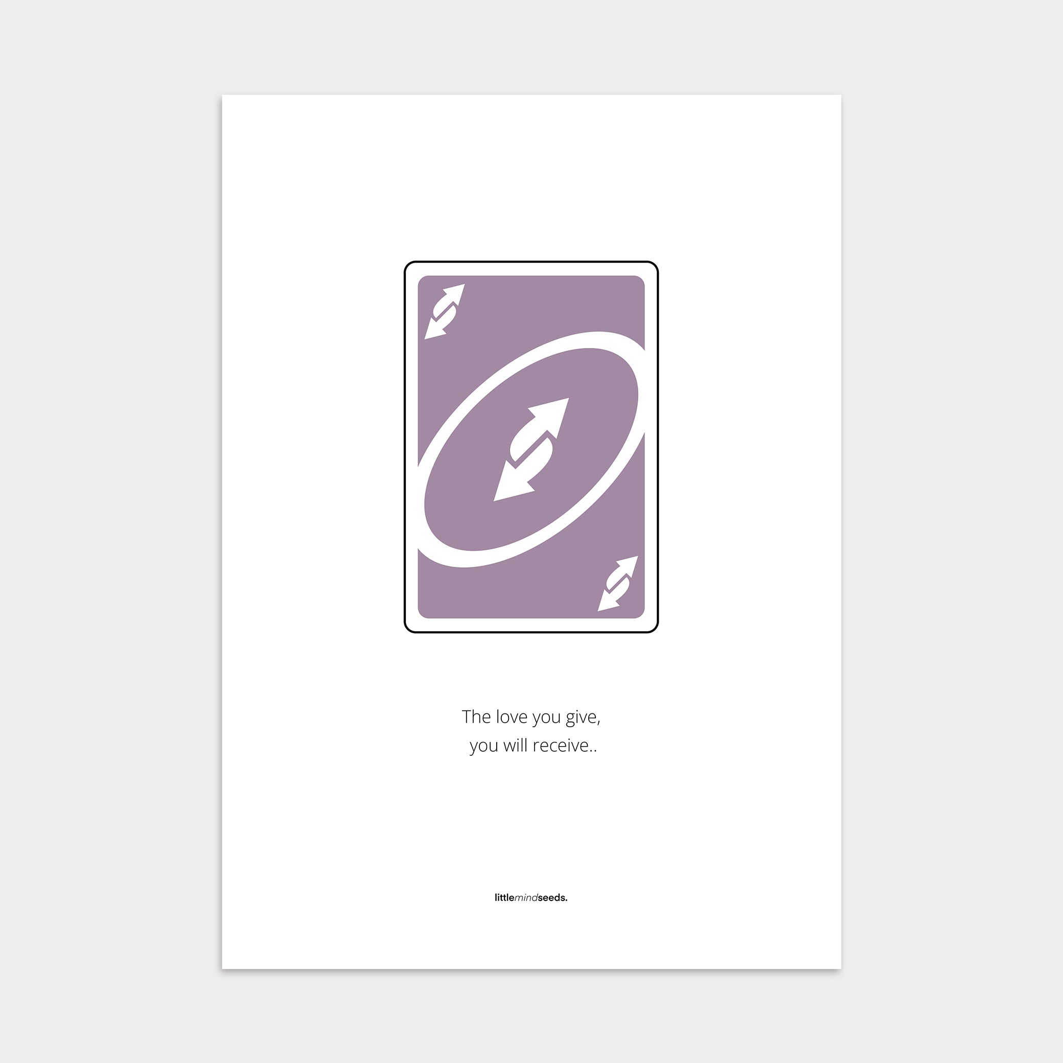 "The Love You Give, You Will Receive" – Social Skills & Relationships Children Wall Art to Inspire Kindness & Connection | Motivational Wall Art | Poster – White Purple