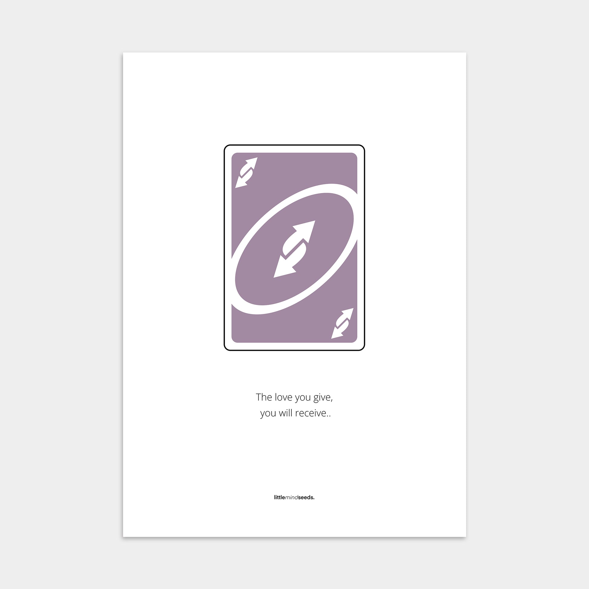 "The Love You Give, You Will Receive" – Social Skills & Relationships Children Wall Art to Inspire Kindness & Connection | Motivational Wall Art | Poster – White Purple