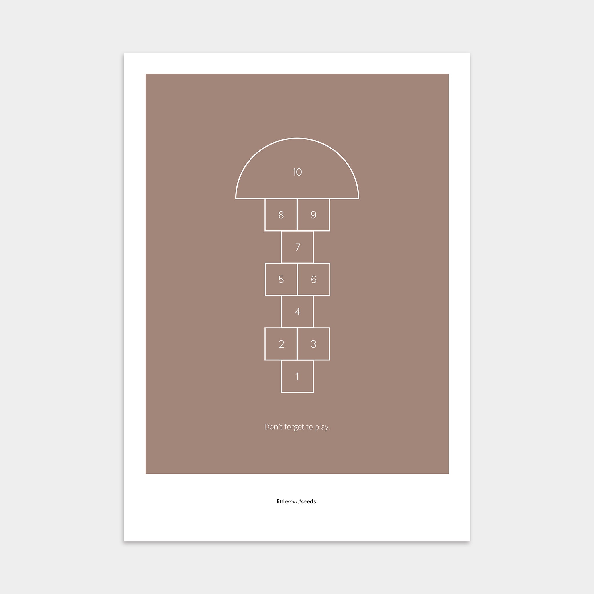 "Don’t Forget to Play" – Happiness & Well-Being Reminder Wall Art to Encourage Joy & Balance | Motivational Poster | Minimalist Wall Art – Brown