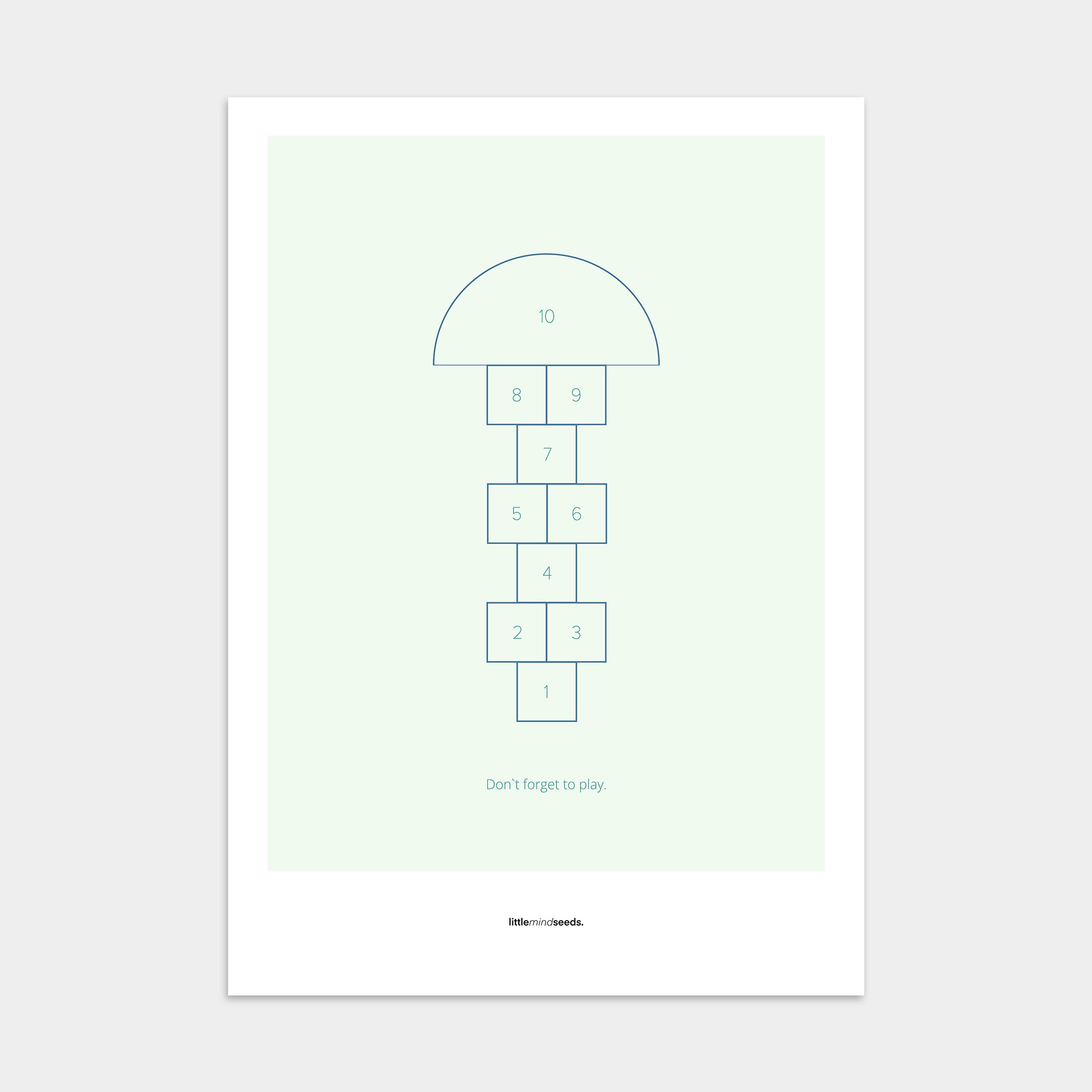 "Don’t Forget to Play" – Happiness & Well-Being Reminder Wall Art to Encourage Joy & Balance | Motivational Poster | Minimalist Wall Art – Mint