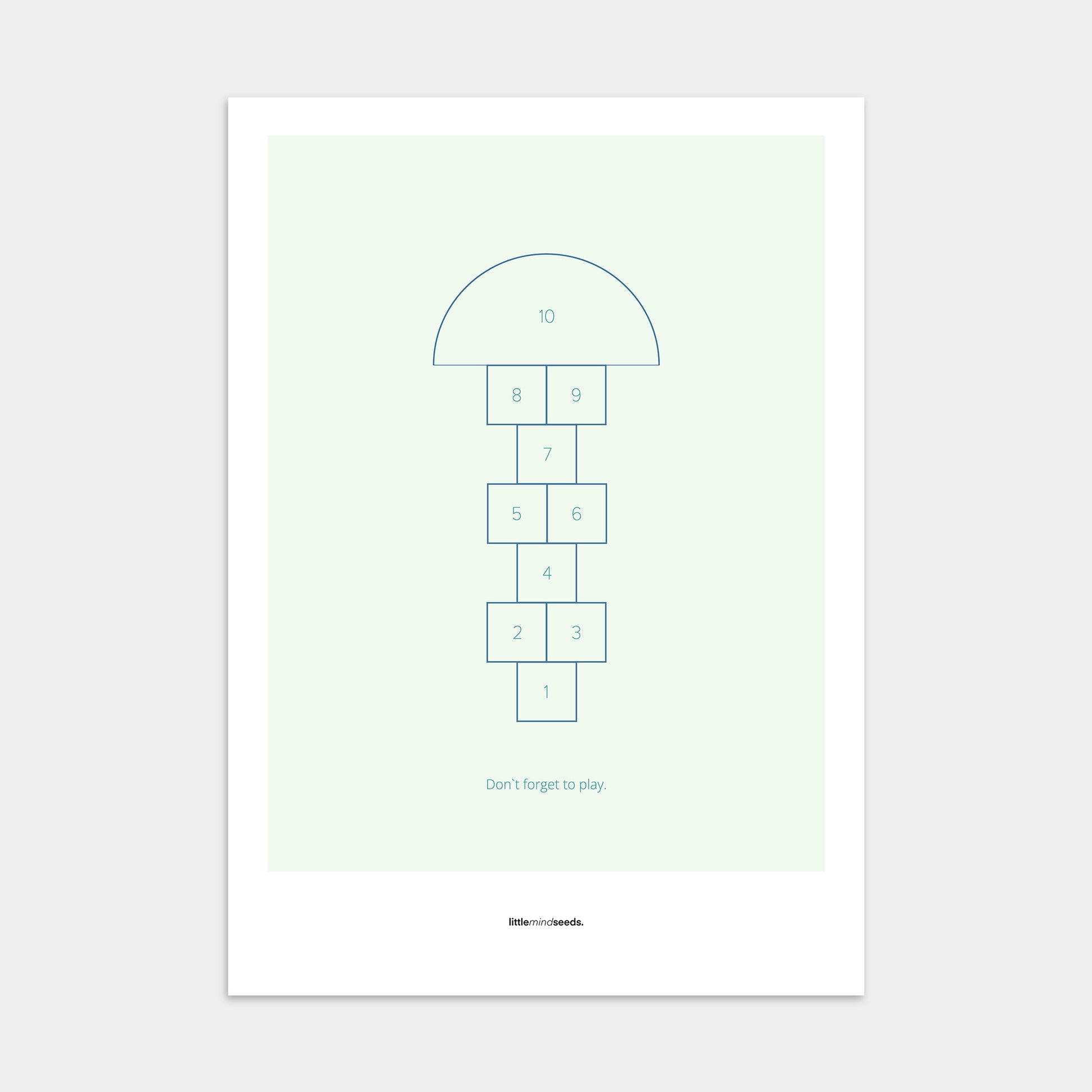 "Don’t Forget to Play" – Happiness & Well-Being Reminder Wall Art to Encourage Joy & Balance | Motivational Poster | Minimalist Wall Art – Mint