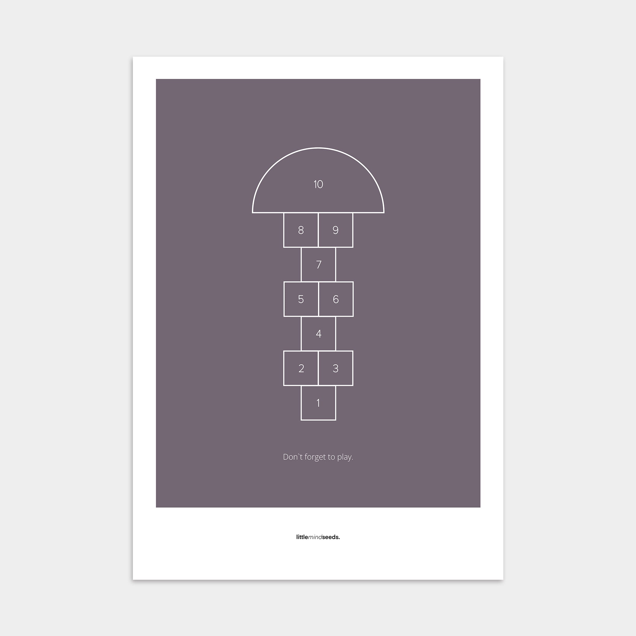 "Don’t Forget to Play" – Happiness & Well-Being Reminder Wall Art to Encourage Joy & Balance | Motivational Poster | Minimalist Wall Art – Purple