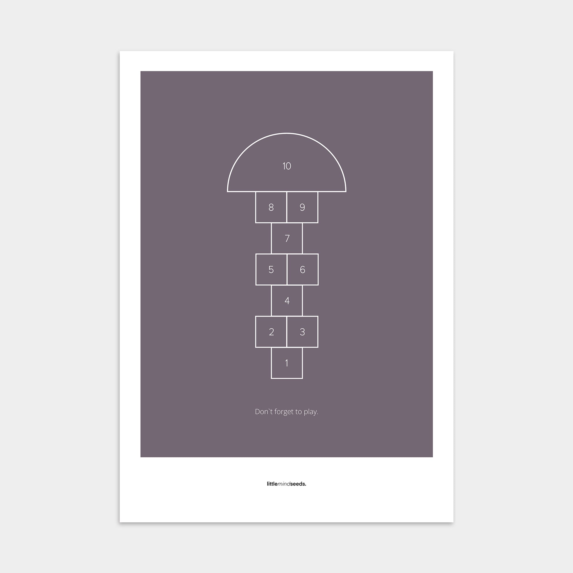 "Don’t Forget to Play" – Happiness & Well-Being Reminder Wall Art to Encourage Joy & Balance | Motivational Poster | Minimalist Wall Art – Purple