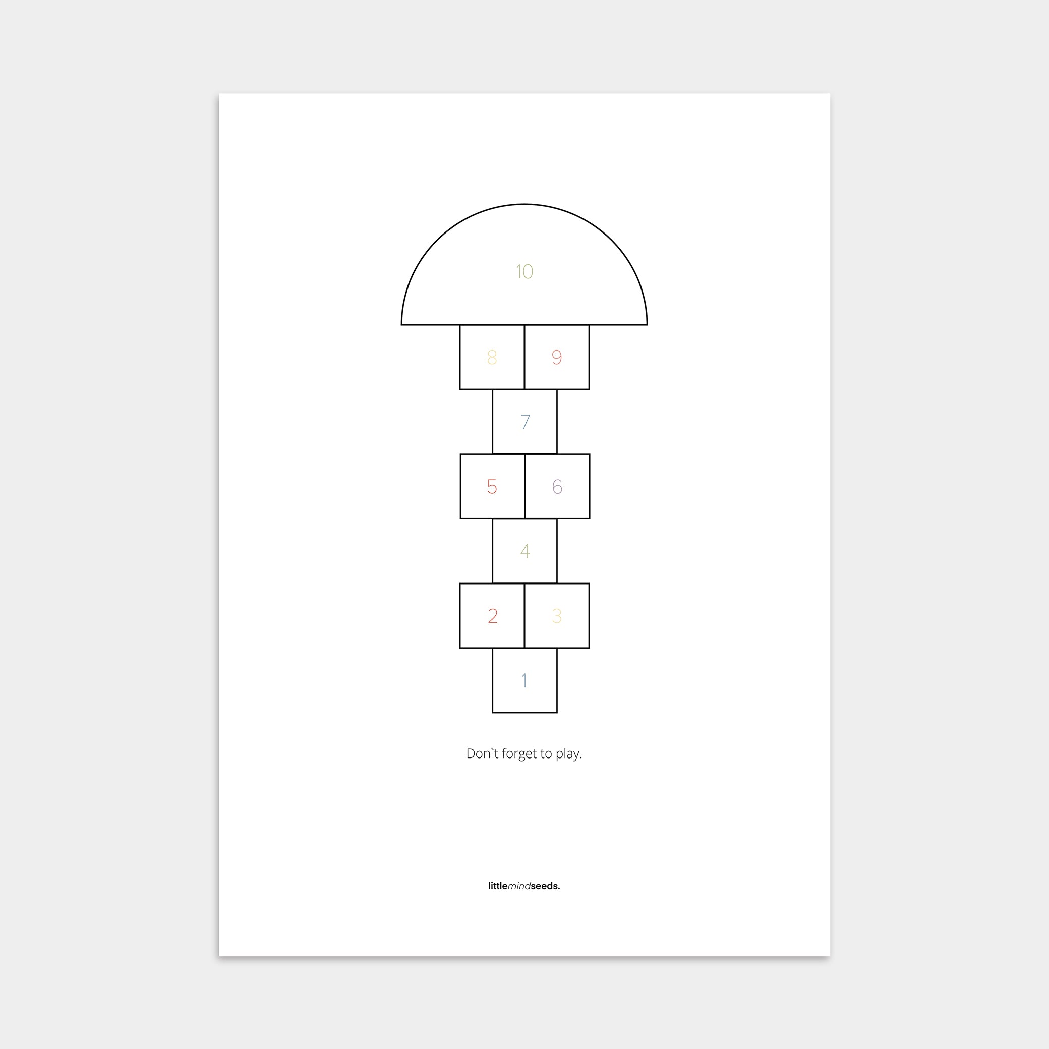 "Don’t Forget to Play" – Happiness & Well-Being Reminder Wall Art to Encourage Joy & Balance | Motivational Poster | Minimalist Wall Art – White