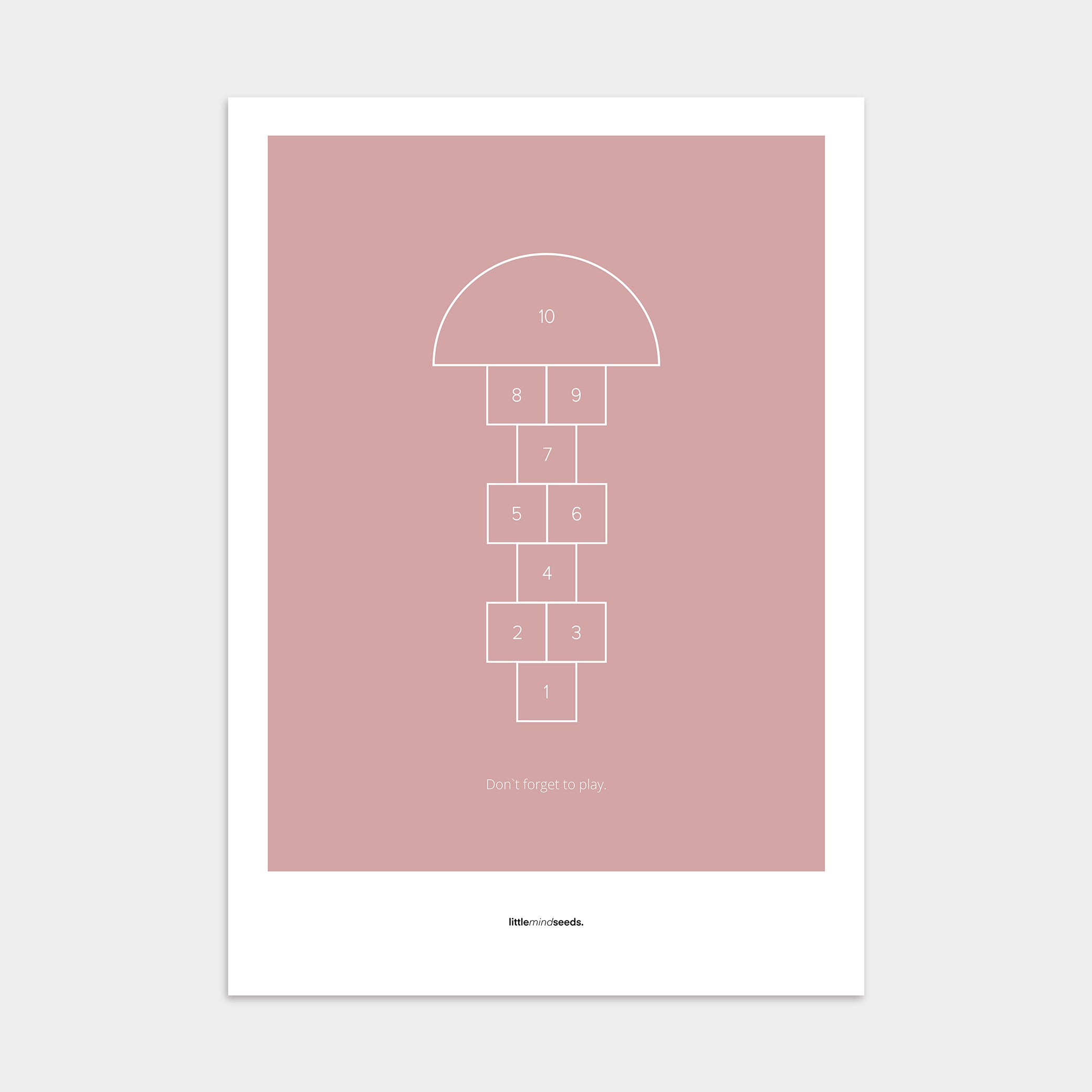 "Don’t Forget to Play" – Happiness & Well-Being Reminder Wall Art to Encourage Joy & Balance | Motivational Poster | Minimalist Wall Art – Pink
