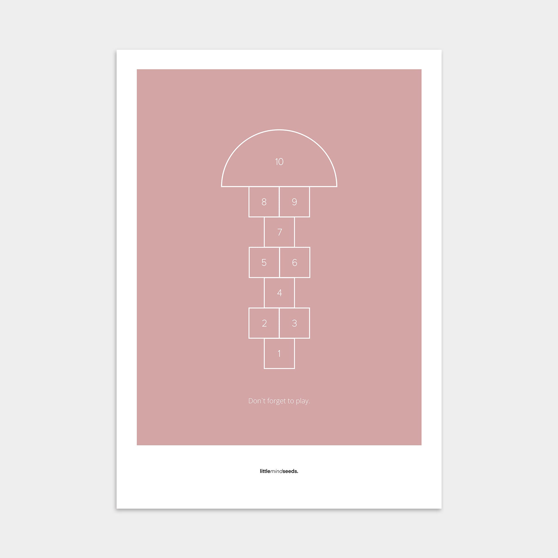 "Don’t Forget to Play" – Happiness & Well-Being Reminder Wall Art to Encourage Joy & Balance | Motivational Poster | Minimalist Wall Art – Pink