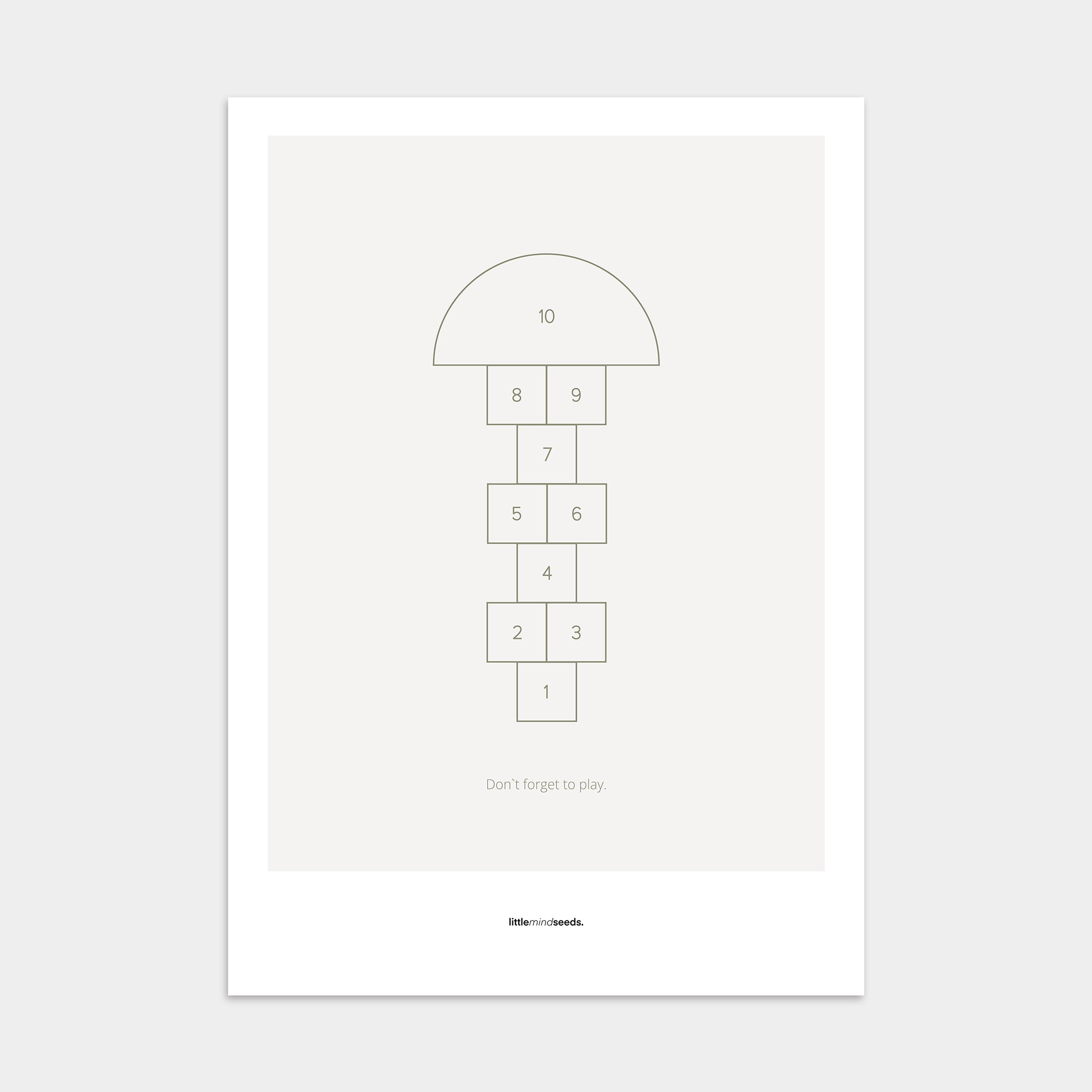 "Don’t Forget to Play" – Happiness & Well-Being Reminder Wall Art to Encourage Joy & Balance | Motivational Poster | Minimalist Wall Art – Light Gray