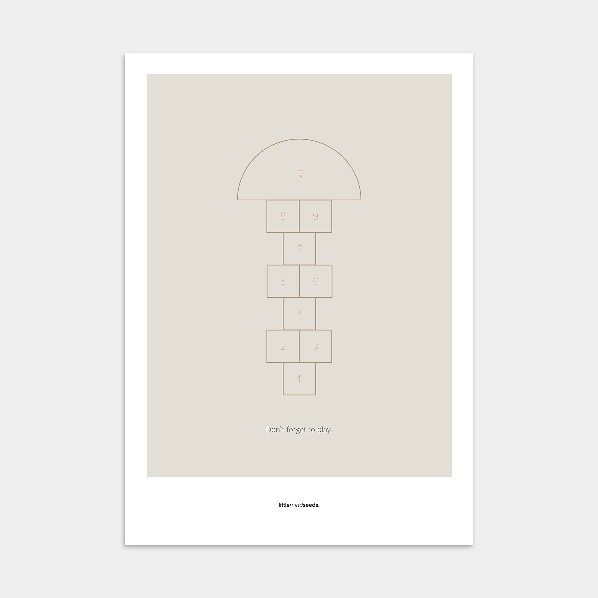 "Don’t Forget to Play" – Happiness & Well-Being Reminder Wall Art to Encourage Joy & Balance | Motivational Poster | Minimalist Wall Art – Dark Gray