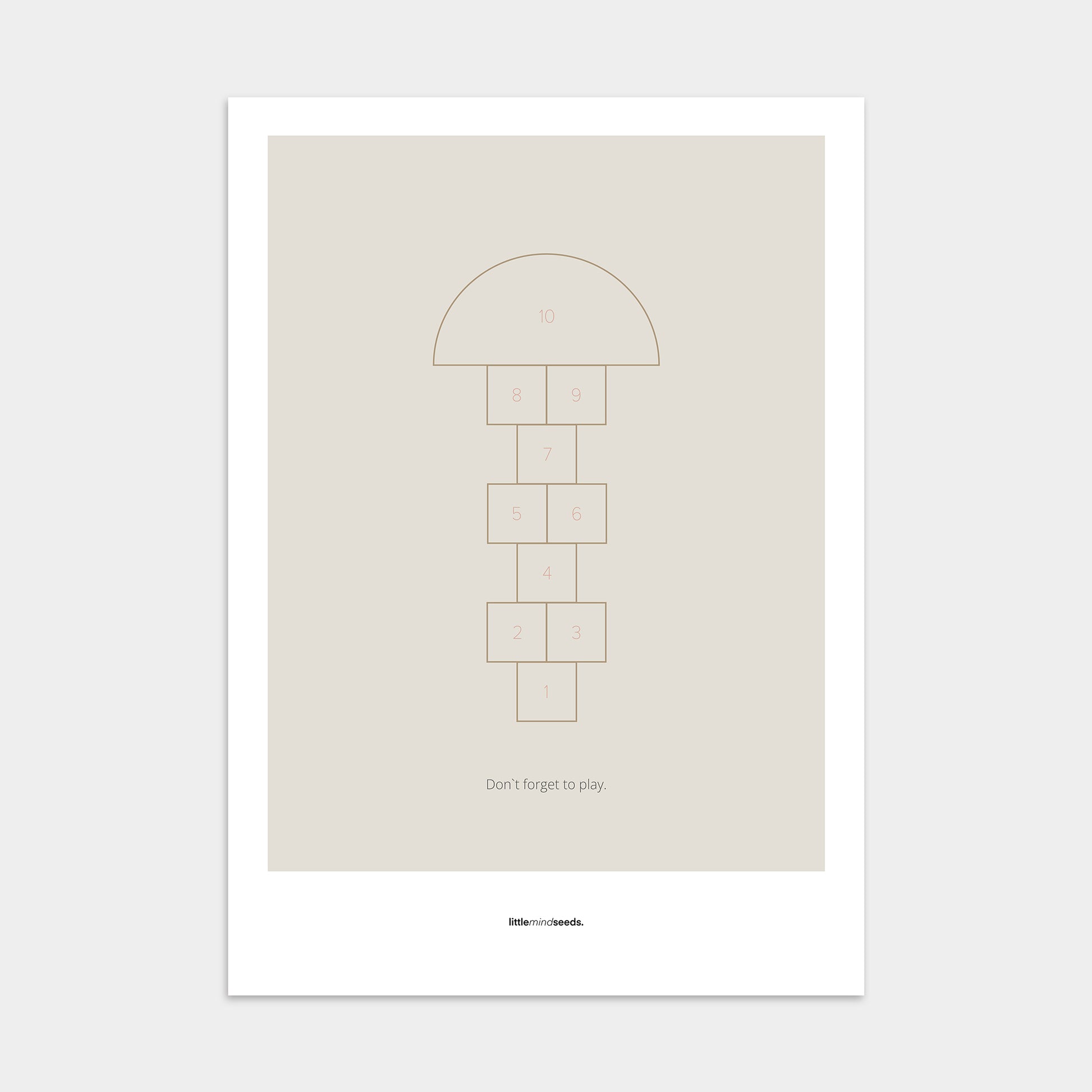 "Don’t Forget to Play" – Happiness & Well-Being Reminder Wall Art to Encourage Joy & Balance | Motivational Poster | Minimalist Wall Art – Dark Gray