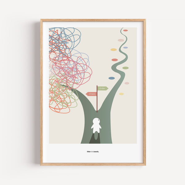 "Chaos Vs Order" – Practical Hacks Children Motivational Framed Poster