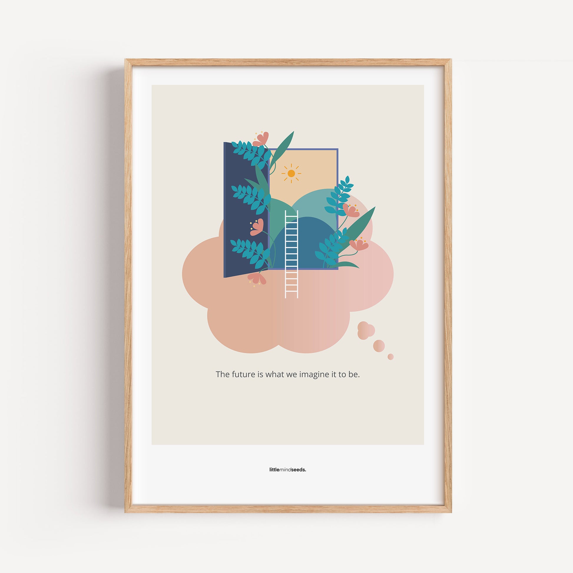 "The Future Is What We Imagine" – Practical Hacks Children Motivational Framed Poster