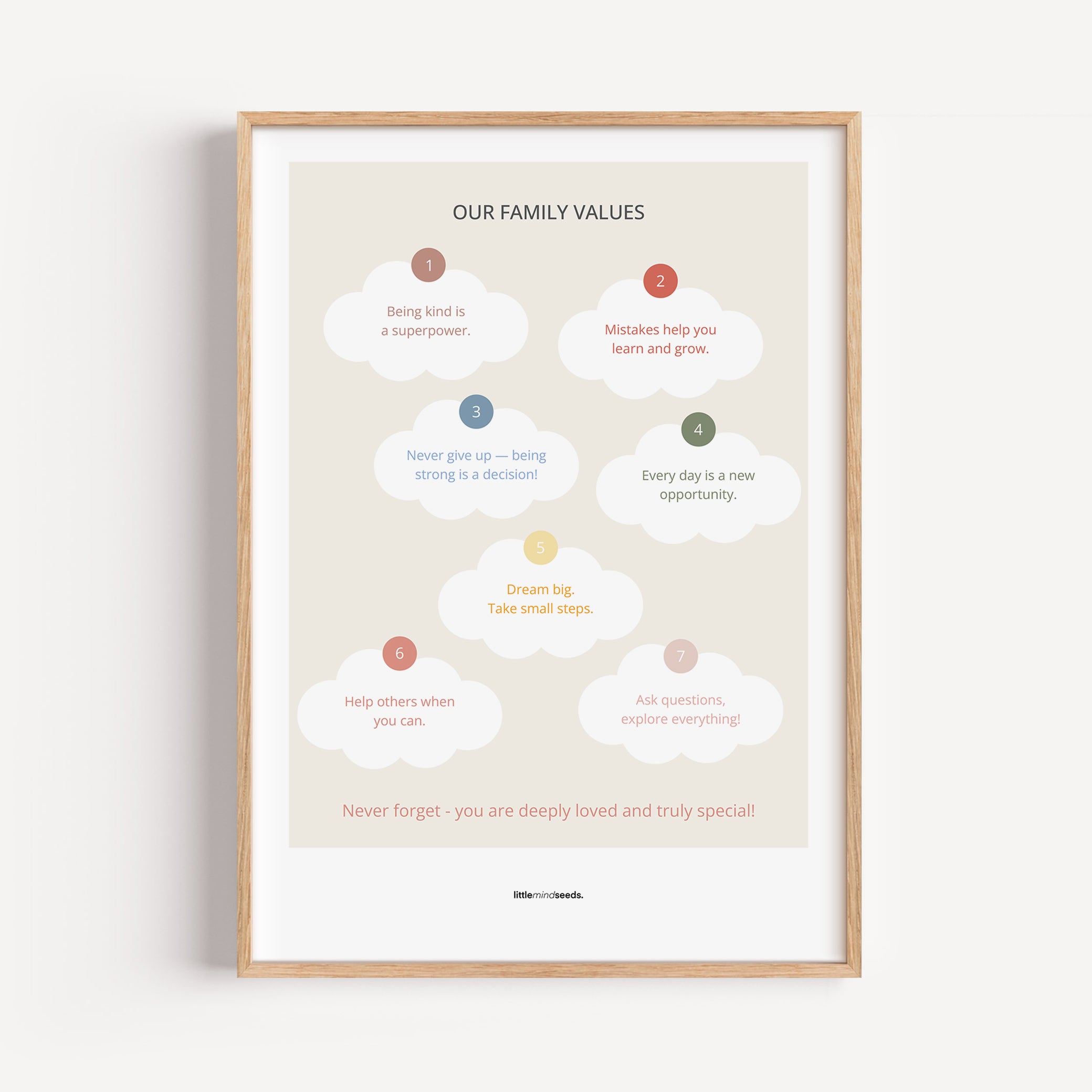 "Family Values" – Practical Hacks Children Motivational Framed Poster