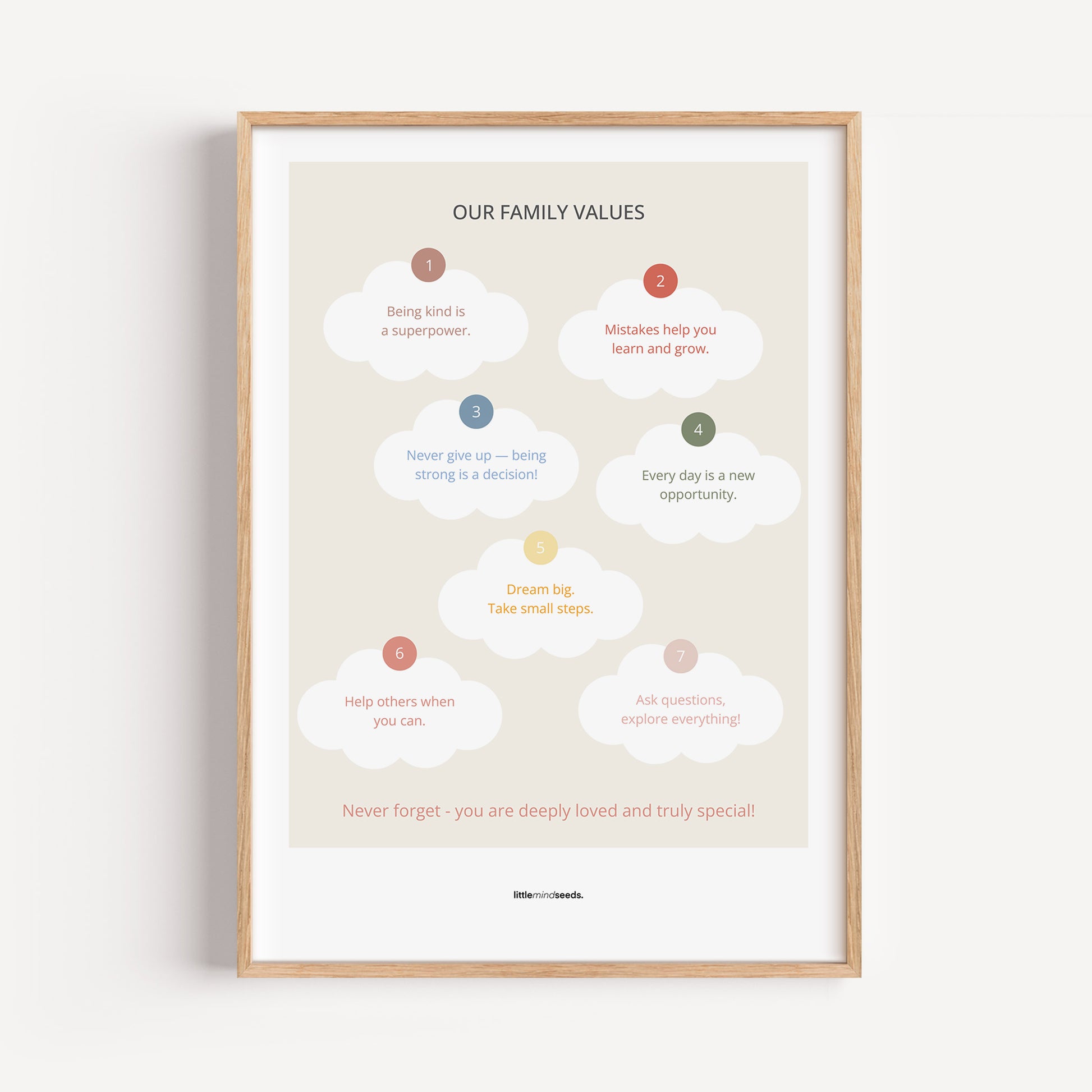 "Family Values" – Practical Hacks Children Motivational Framed Poster