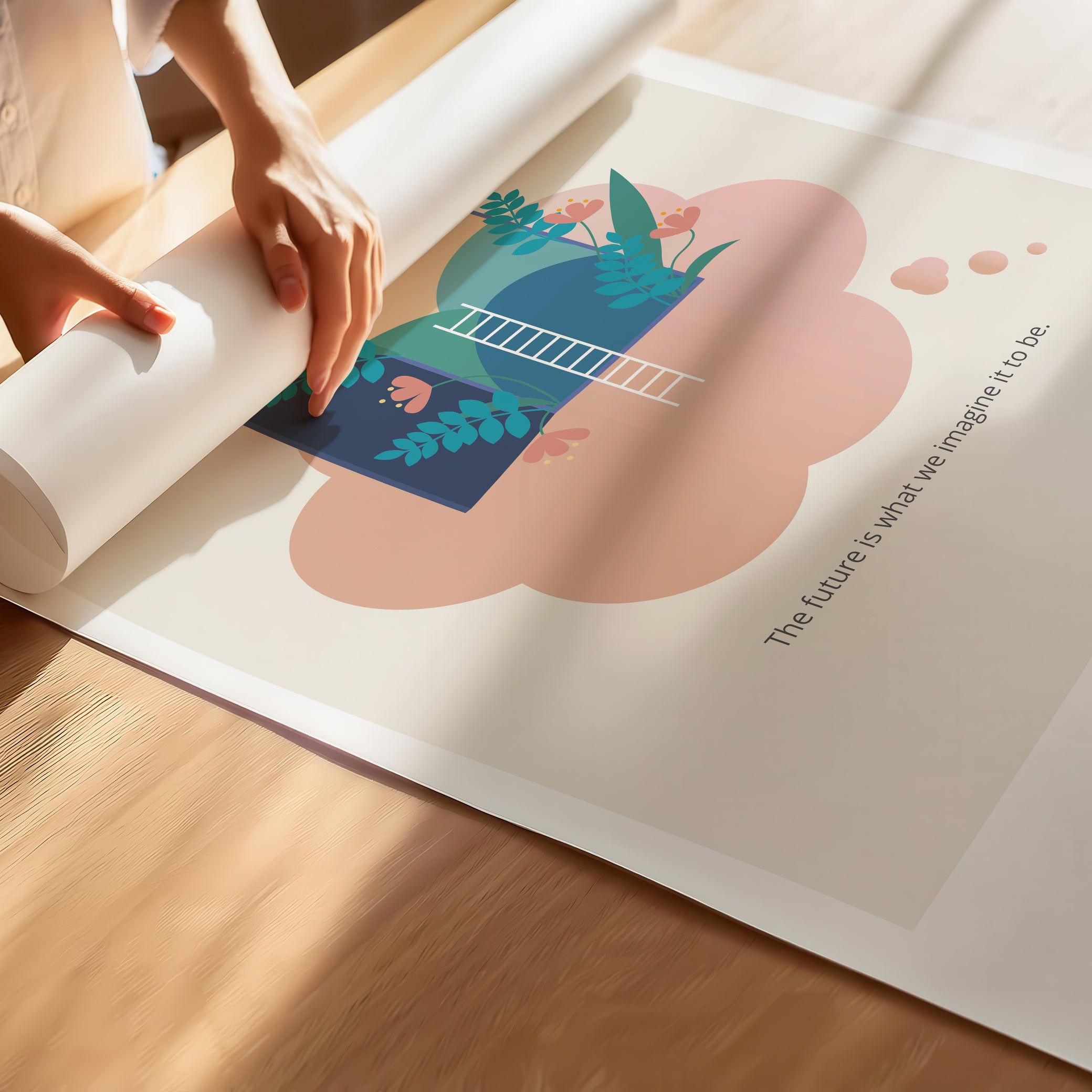 "The Future Is What We Imagine" – Practical Hacks Children Motivational Poster