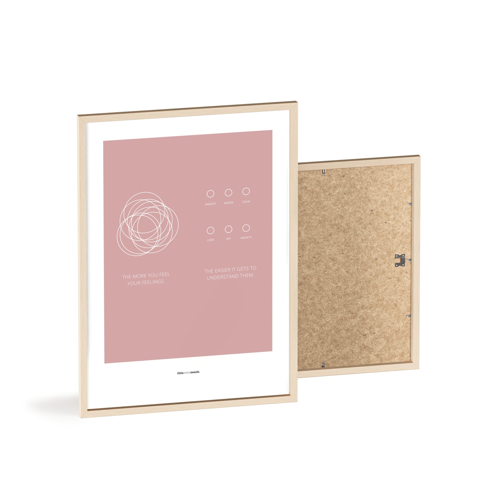 "The More You Feel, The Easier You Understand" – Emotional Intelligence & Self-Worth Wall Art for Children to Nurture Empathy & Confidence | Quality Framed Poster – Pink