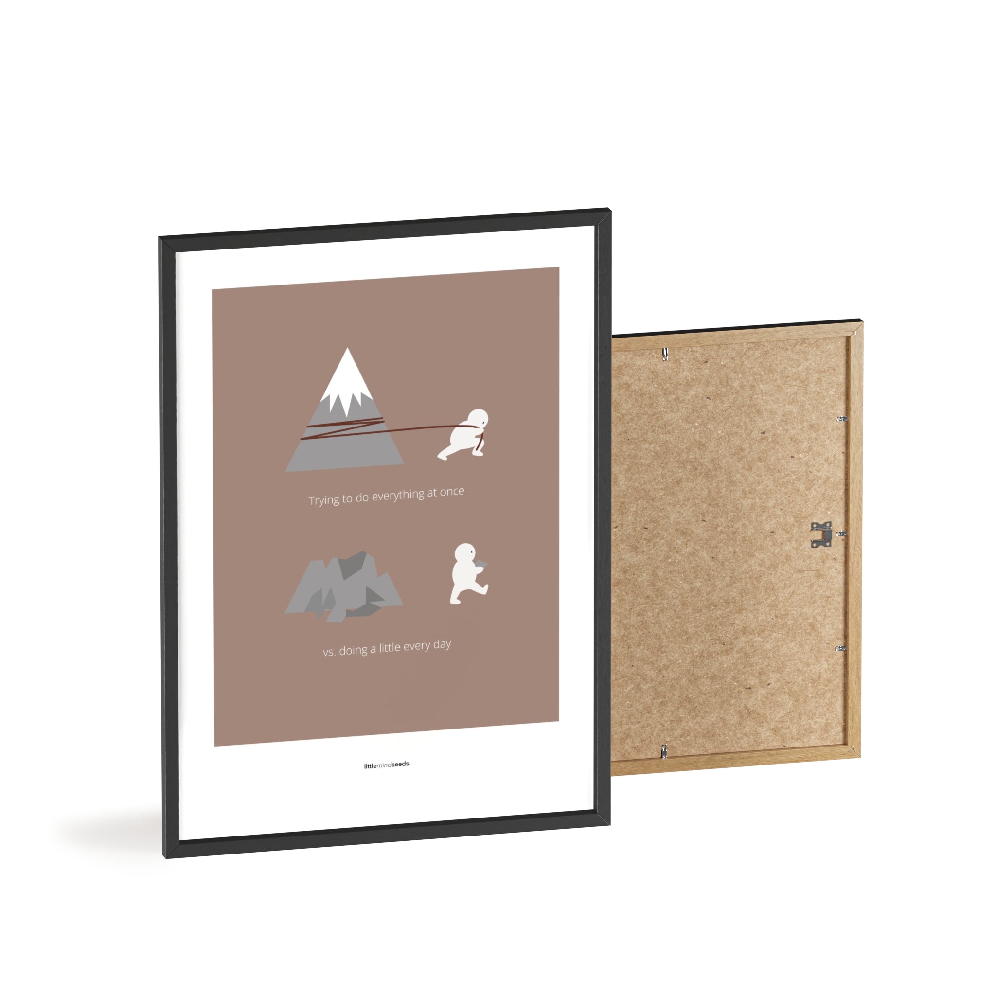 "Big Goals Need Small Consistent Effort Every Day" – Discipline, Habits & Achievements Motivational Quality Framed Poster | Minimalist Wall Art – Brown