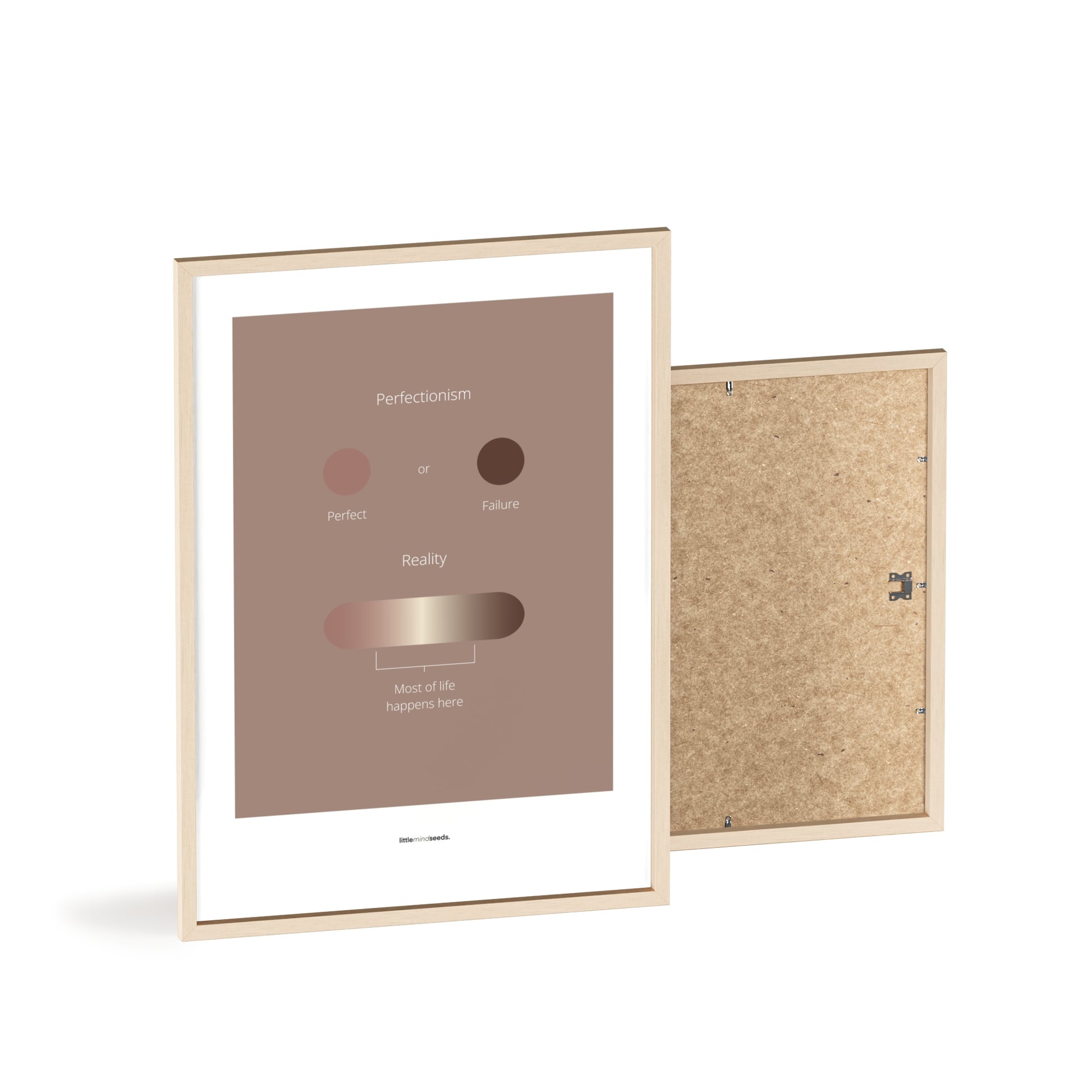 "Life Is Not Perfect Like We Imagine" – Resilience & Confidence Motivational Quality Framed Poster | Minimalist Inspirational Wall Art – Brown