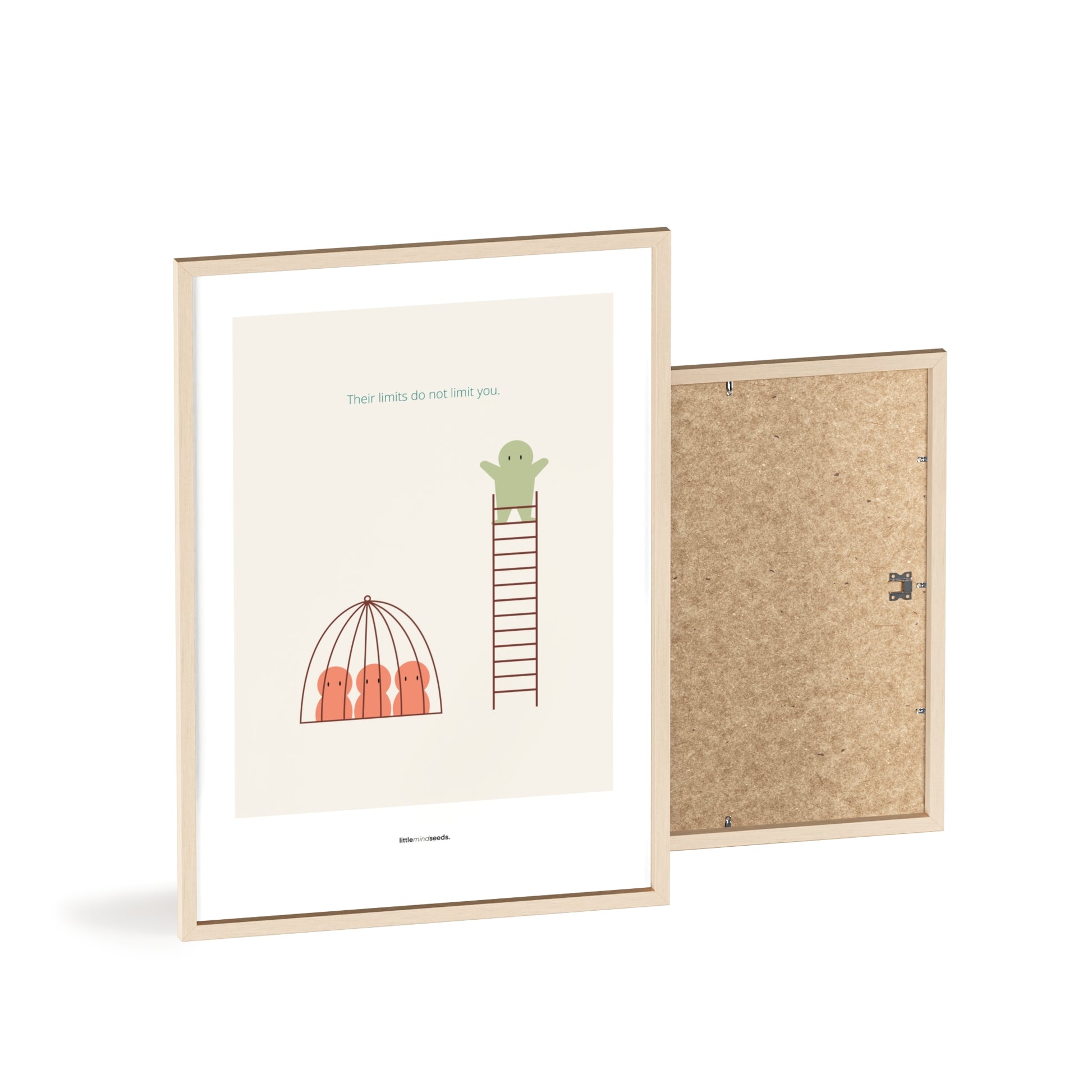 "The Limits of Others Do Not Limit You" – Emotional Intelligence & Self-Worth Motivational Quality Framed Poster | Minimalist Wall Art – Beige
