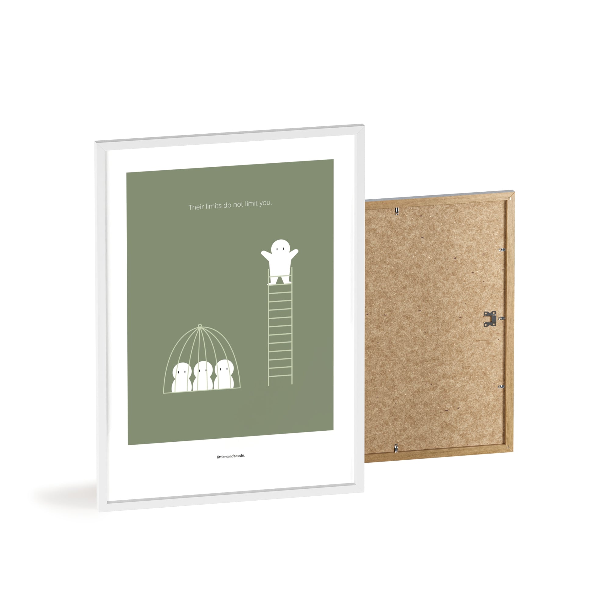 "The Limits of Others Do Not Limit You" – Emotional Intelligence & Self-Worth Motivational Quality Framed Poster | Minimalist Wall Art – Green