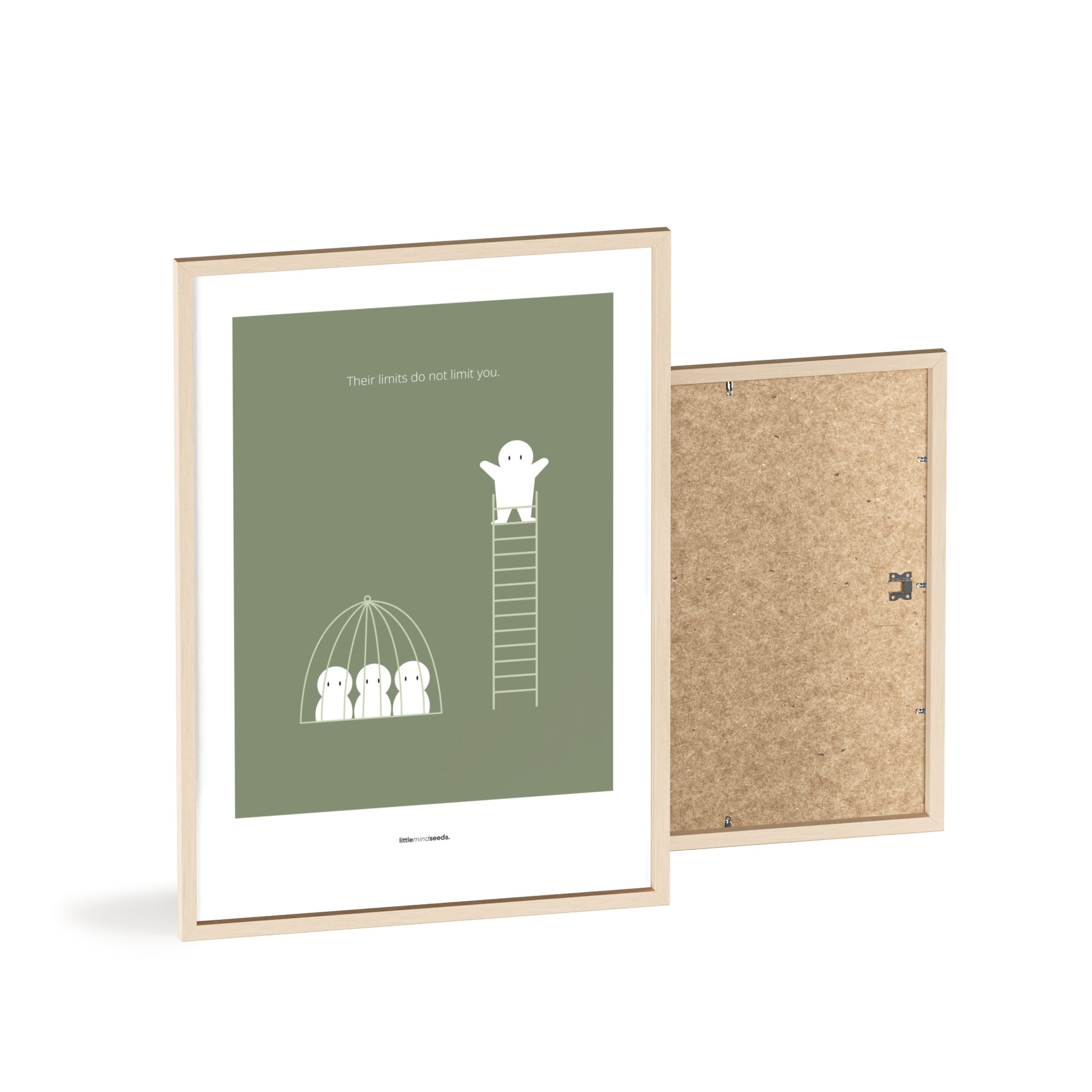 "The Limits of Others Do Not Limit You" – Emotional Intelligence & Self-Worth Motivational Quality Framed Poster | Minimalist Wall Art – Green