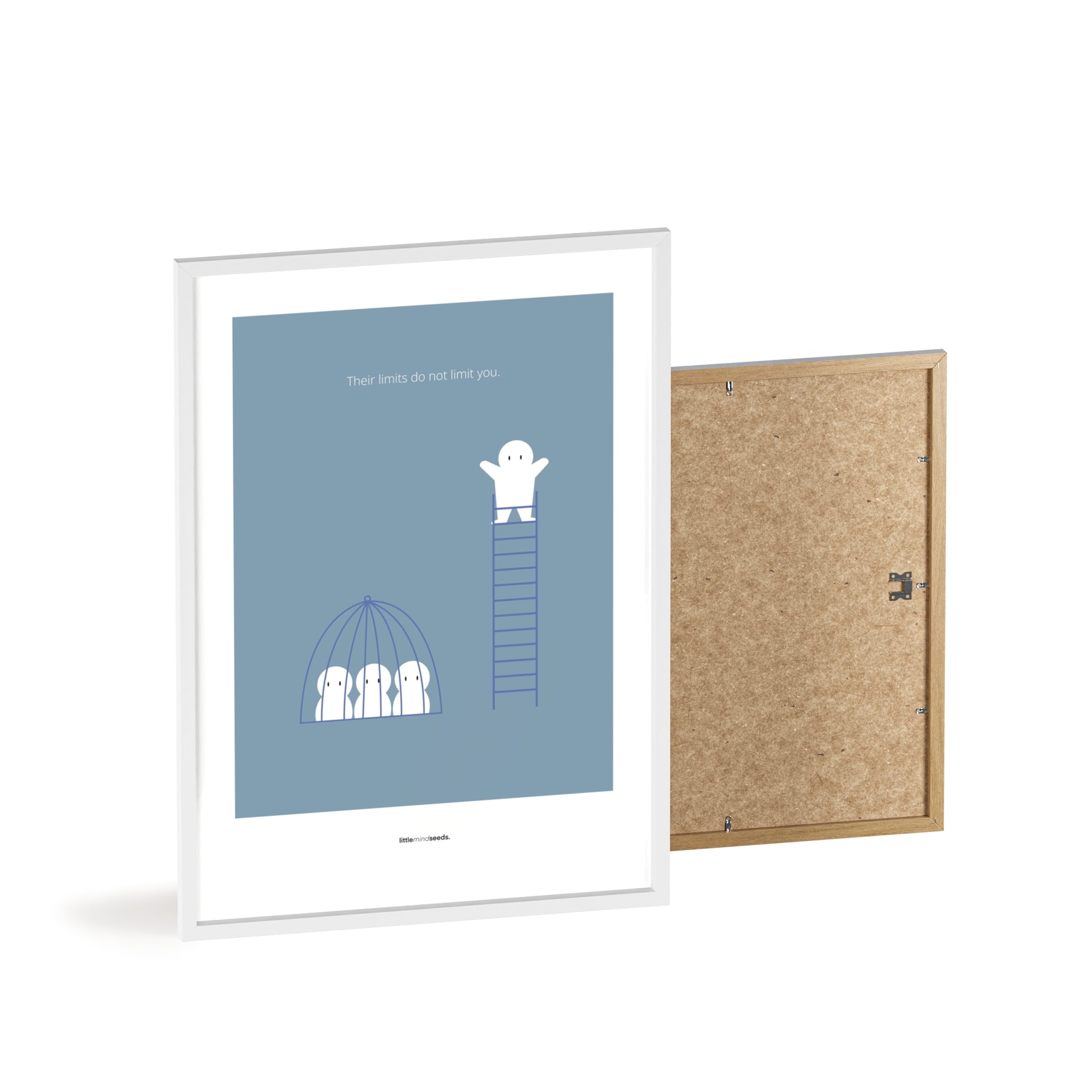 "The Limits of Others Do Not Limit You" – Emotional Intelligence & Self-Worth Motivational Quality Framed Poster | Minimalist Wall Art – Blue