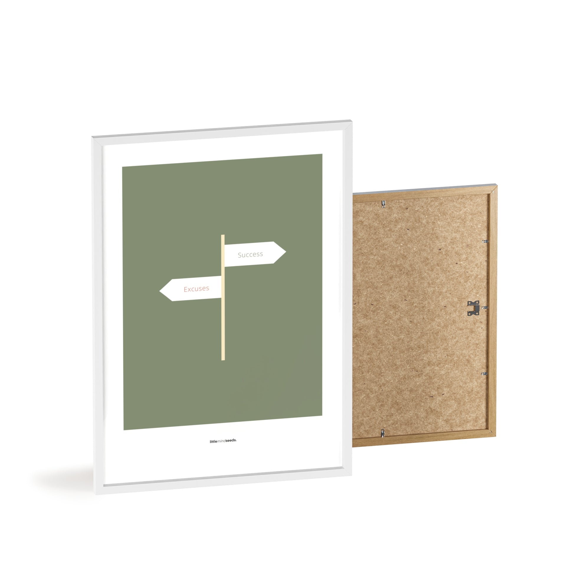 "Only Two Ways – Either You Have Excuses, or You Achieve Success" – Discipline, Habits & Achievements Children Motivational Wall Art to Foster Focus & Success | Matte Frame– Green