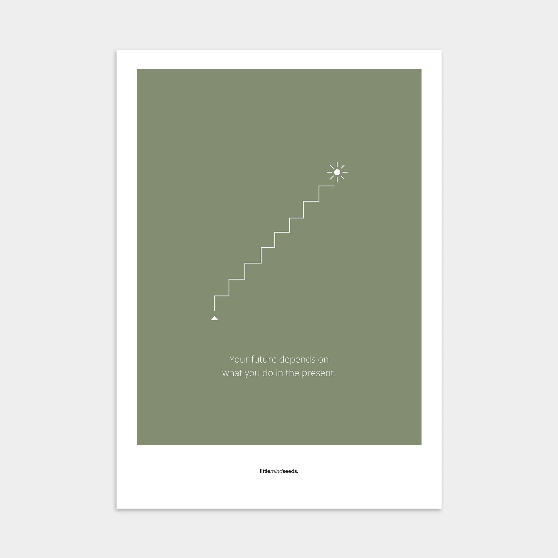 "The Future Depends On What You Do In The Present"  – Discipline, Habits & Achievements Motivational Poster | Minimalist Quotes on the Wall, Downloadable PDF Bundle - ALL colors