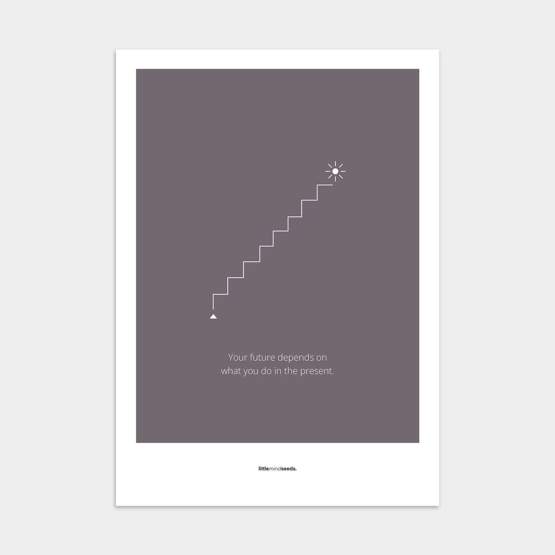 "The Future Depends On What You Do In The Present"  – Discipline, Habits & Achievements Motivational Poster | Minimalist Quotes on the Wall, Downloadable PDF Bundle - ALL colors