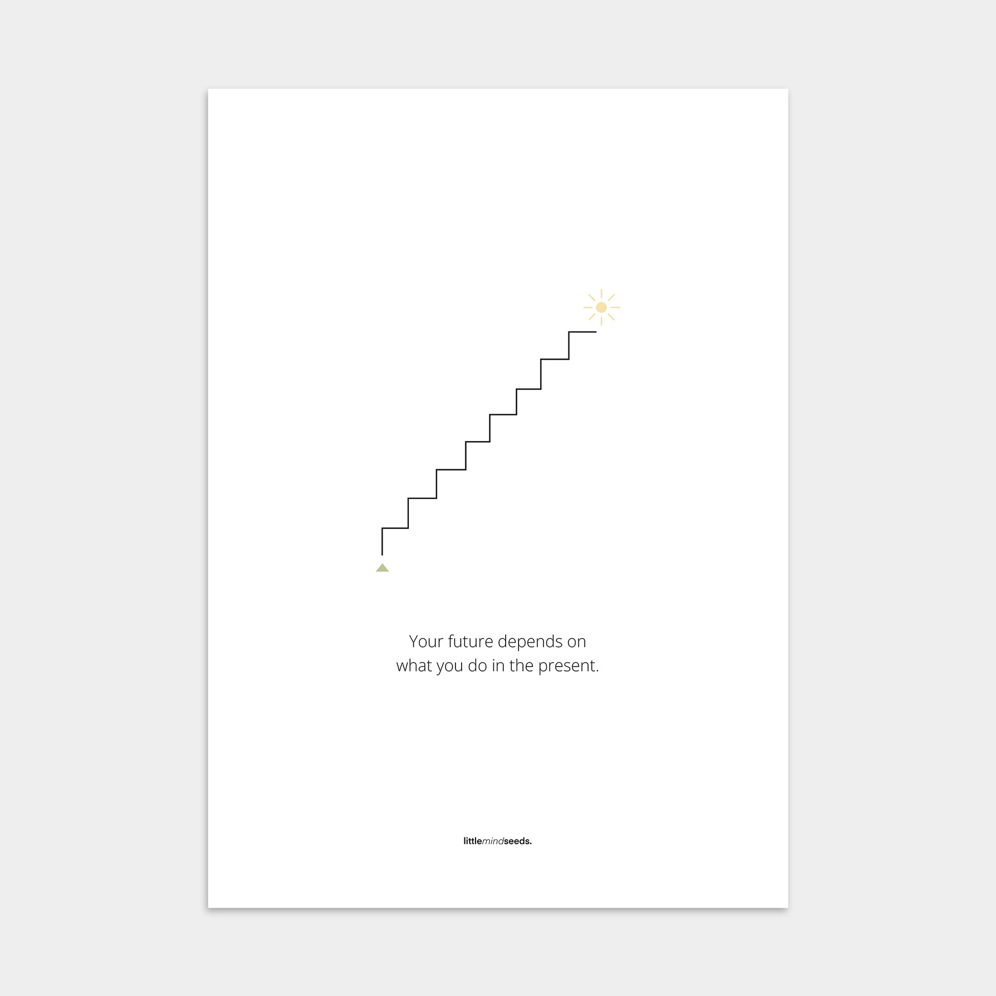 "The Future Depends On What You Do In The Present"  – Discipline, Habits & Achievements Motivational Poster | Minimalist Quotes on the Wall, Downloadable PDF Bundle - ALL colors