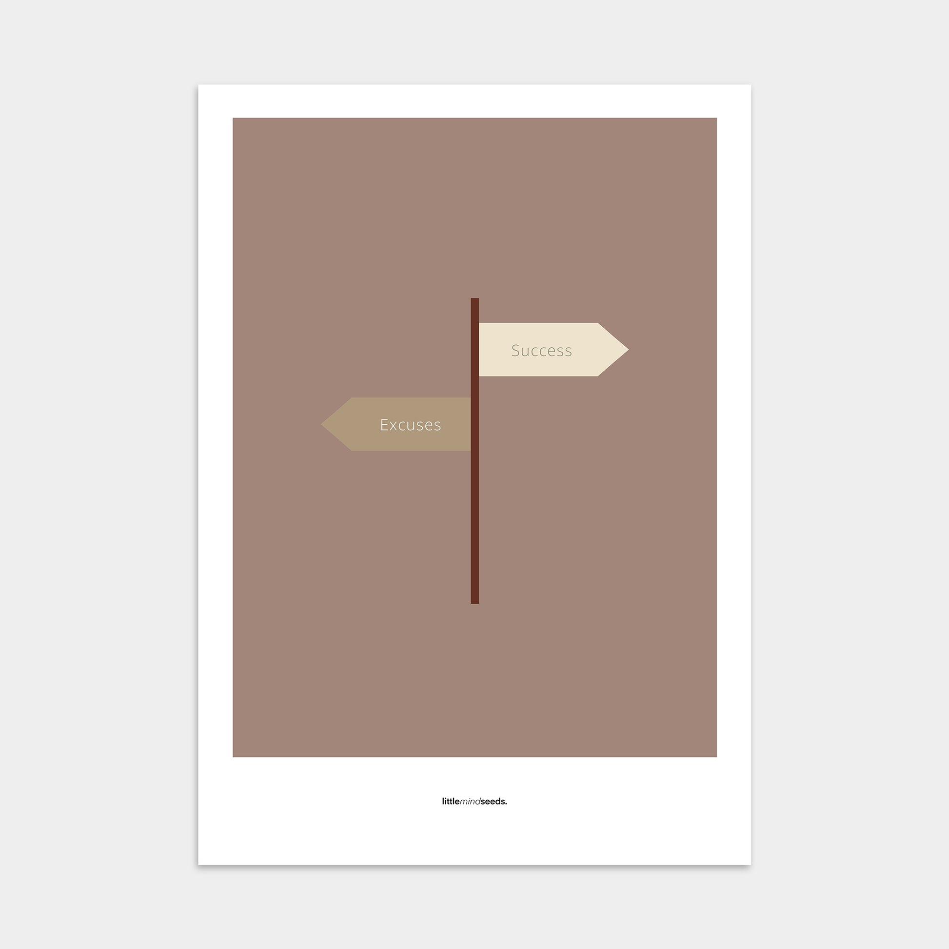 “Only two ways, either you have excuses or achieve success"  – Discipline, Habits & Achievements Motivational Poster | Minimalist Quotes on the Wall, Downloadable PDF Bundle - ALL colors