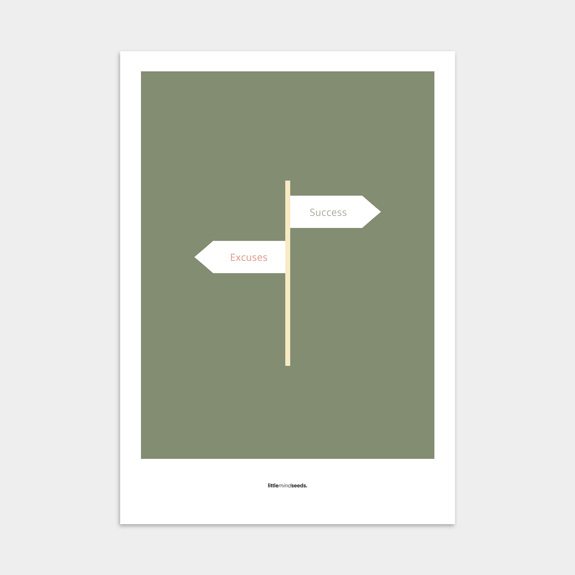 “Only two ways, either you have excuses or achieve success"  – Discipline, Habits & Achievements Motivational Poster | Minimalist Quotes on the Wall, Downloadable PDF Bundle - ALL colors