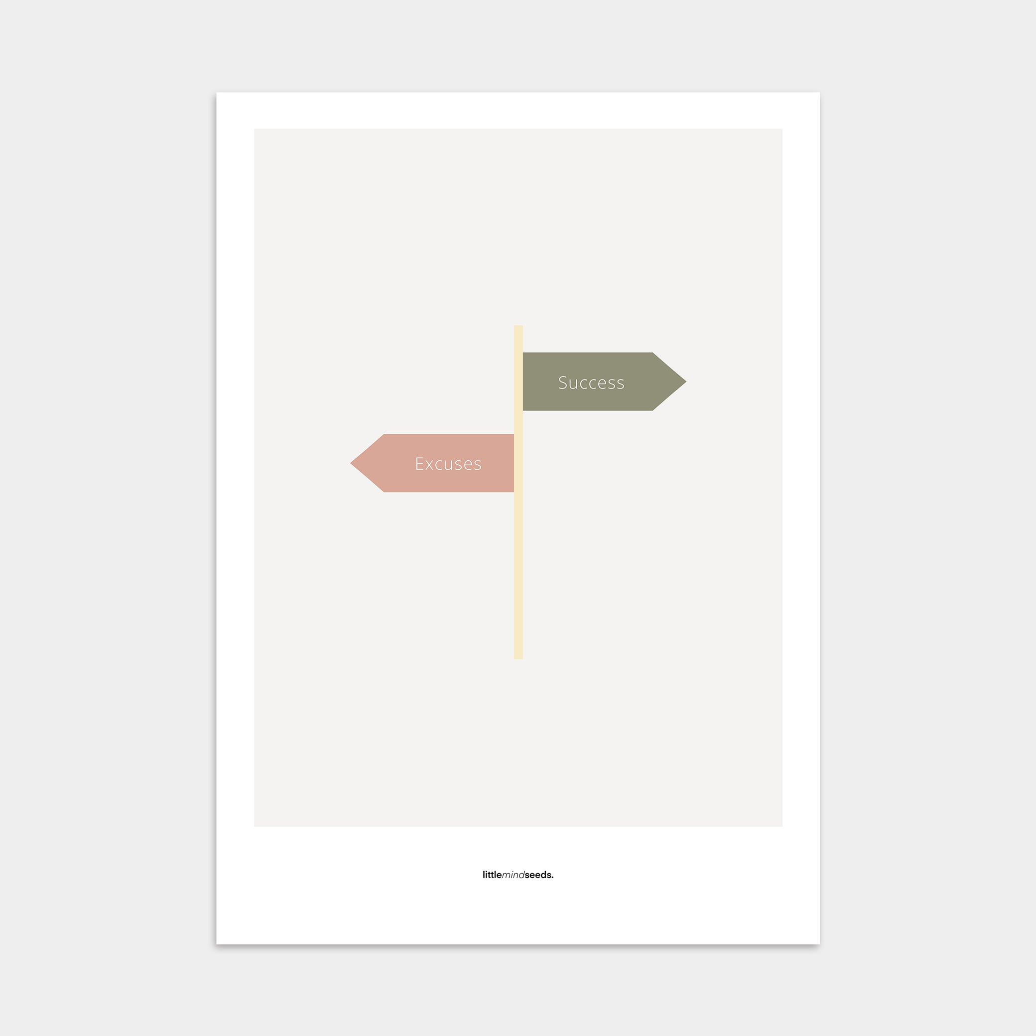 “Only two ways, either you have excuses or achieve success"  – Discipline, Habits & Achievements Motivational Poster | Minimalist Quotes on the Wall, Downloadable PDF Bundle - ALL colors