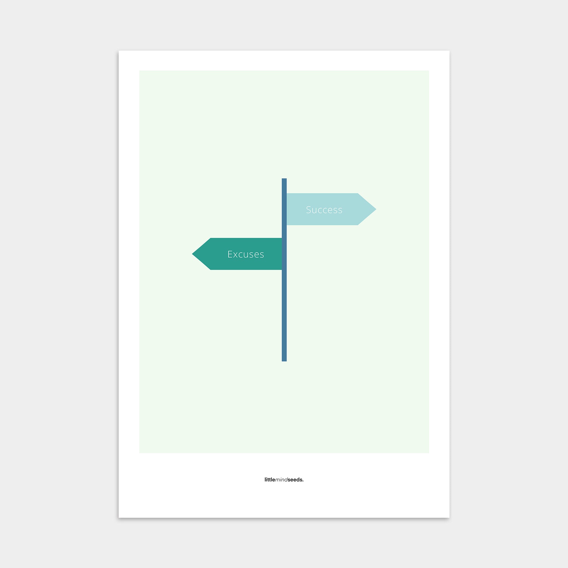 “Only two ways, either you have excuses or achieve success"  – Discipline, Habits & Achievements Motivational Poster | Minimalist Quotes on the Wall, Downloadable PDF Bundle - ALL colors