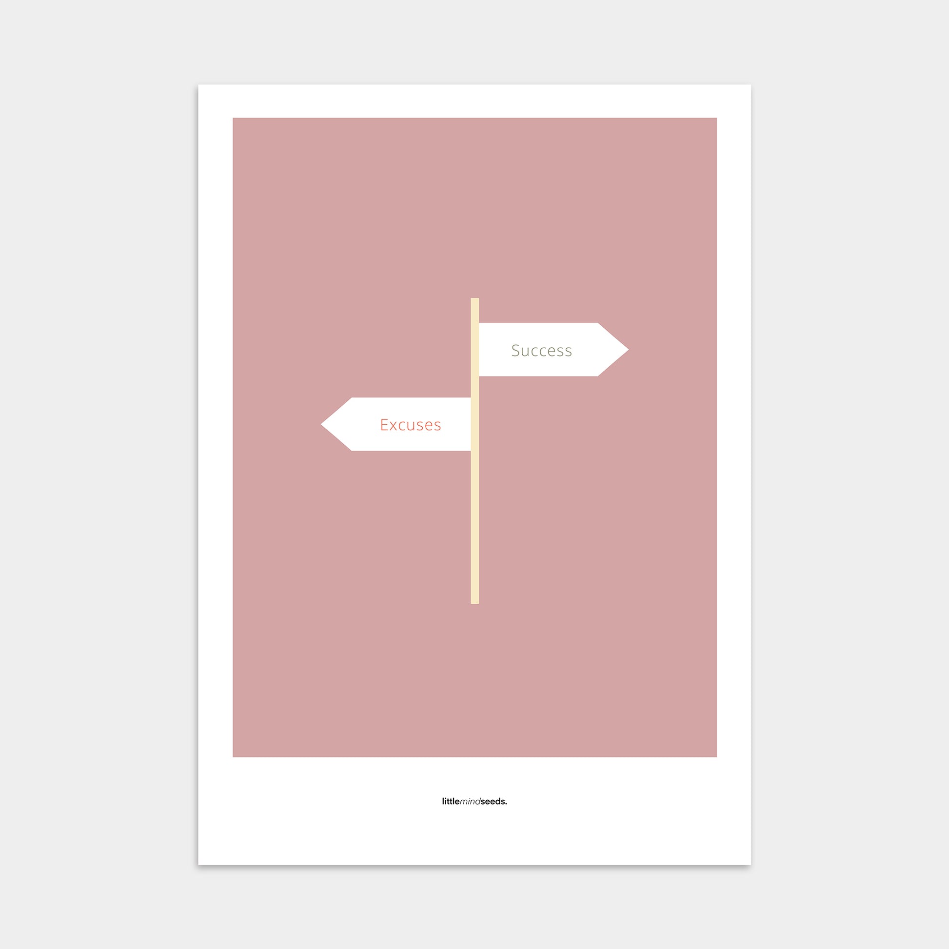 “Only two ways, either you have excuses or achieve success"  – Discipline, Habits & Achievements Motivational Poster | Minimalist Quotes on the Wall, Downloadable PDF Bundle - ALL colors