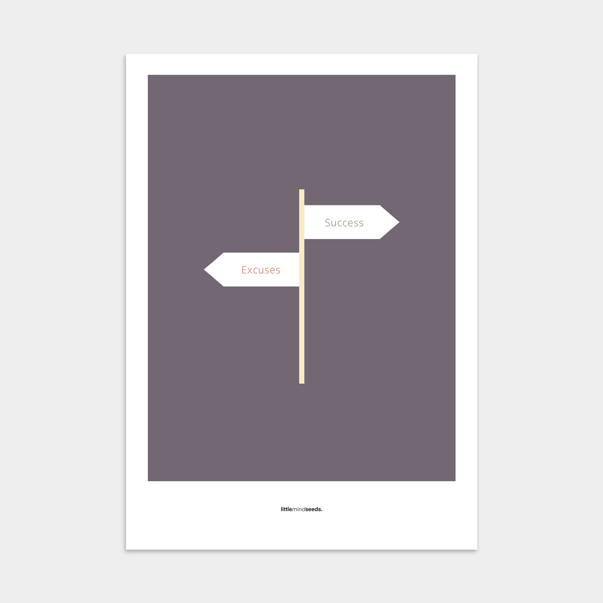 “Only two ways, either you have excuses or achieve success"  – Discipline, Habits & Achievements Motivational Poster | Minimalist Quotes on the Wall, Downloadable PDF Bundle - ALL colors